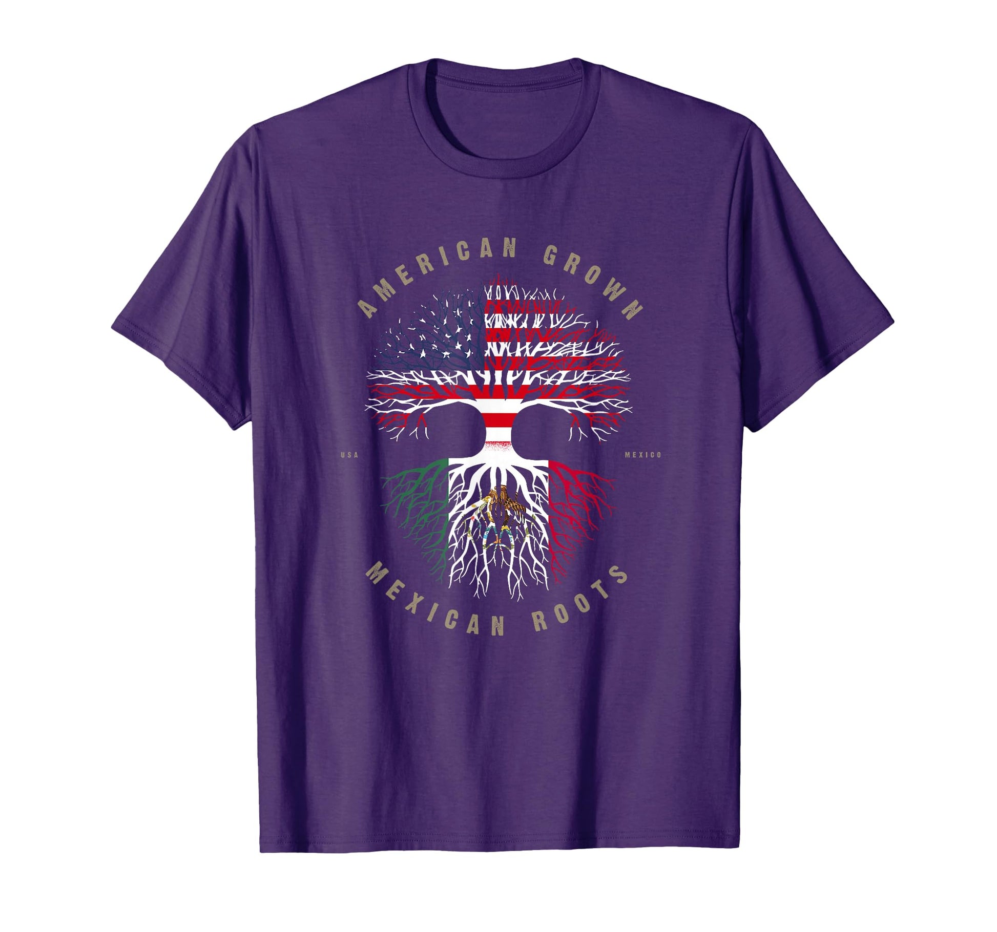 American Grown Mexican Roots T-Shirt - Fun Novelty Design for Adults - T-Shirt, Sweatshirt, Hoodie