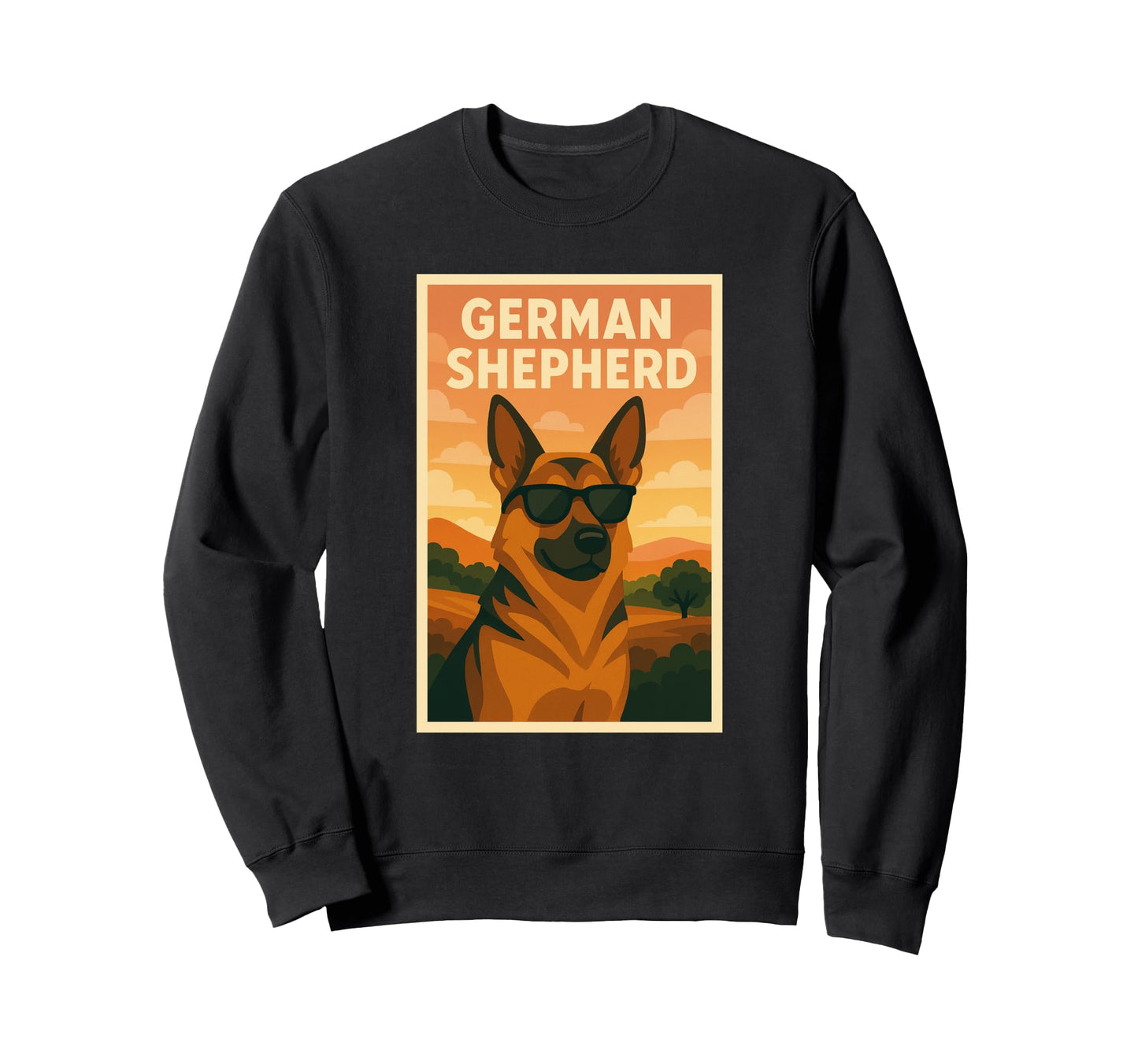 German Shepherd Art Minimalist Sweatshirt - Aesthetic Graphic Men Women - T-Shirt, Sweatshirt, Hoodie