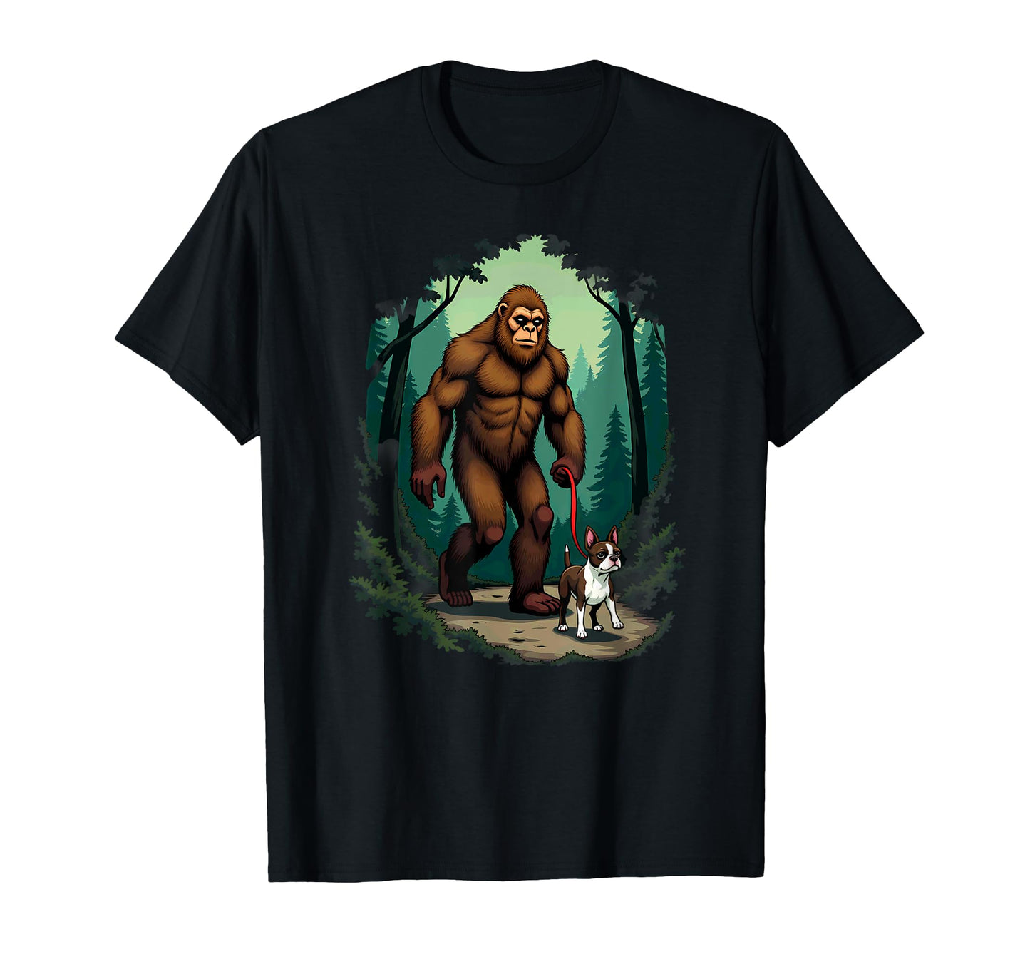 Camping Hiking Bigfoot Walking Boston T-Shirt - Unique Graphic Men Women - T-Shirt, Sweatshirt, Hoodie