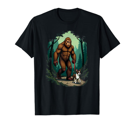 Camping Hiking Bigfoot Walking Boston T-Shirt - Unique Graphic Men Women - T-Shirt, Sweatshirt, Hoodie