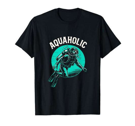 Aquaholic Funny Scuba Diving Dive T-Shirt - Minimalist Print for Adults - T-Shirt, Sweatshirt, Hoodie
