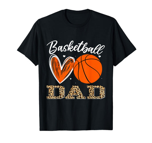 Basketball Dad Leopard Family Matching T-Shirt - Novelty Apparel Unisex - T-Shirt, Sweatshirt, Hoodie