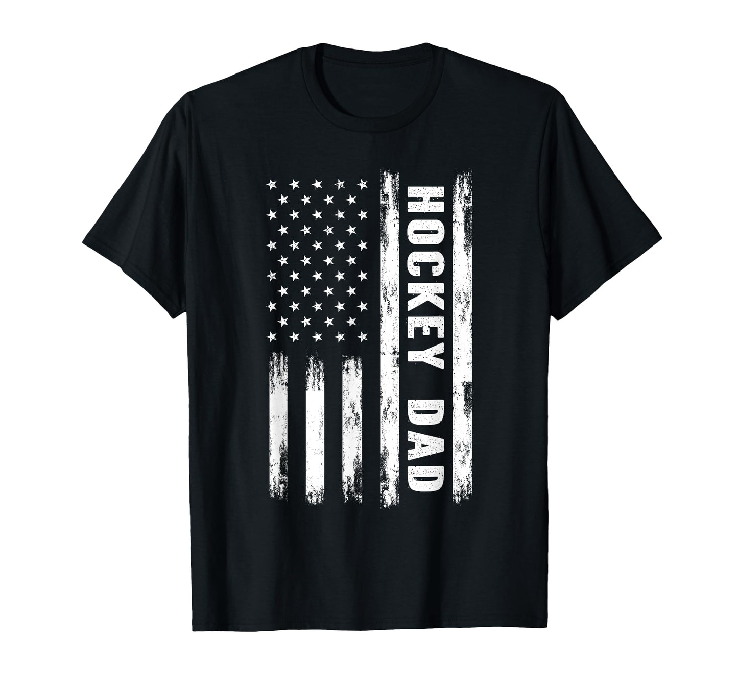 Hockey Dad American Flag Grunge T-Shirt - Aesthetic Graphic for Adults - T-Shirt, Sweatshirt, Hoodie