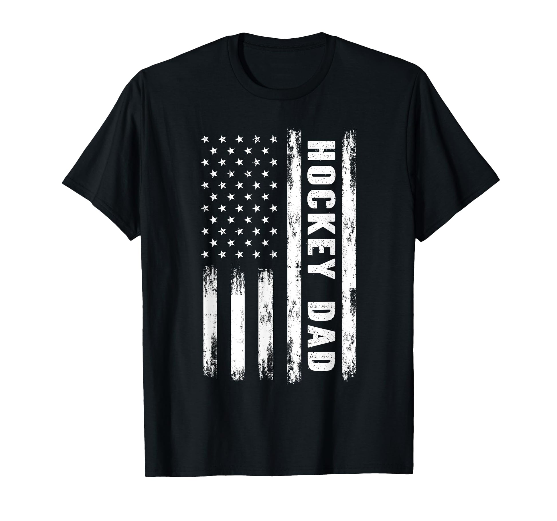 Hockey Dad American Flag Grunge T-Shirt - Aesthetic Graphic for Adults - T-Shirt, Sweatshirt, Hoodie