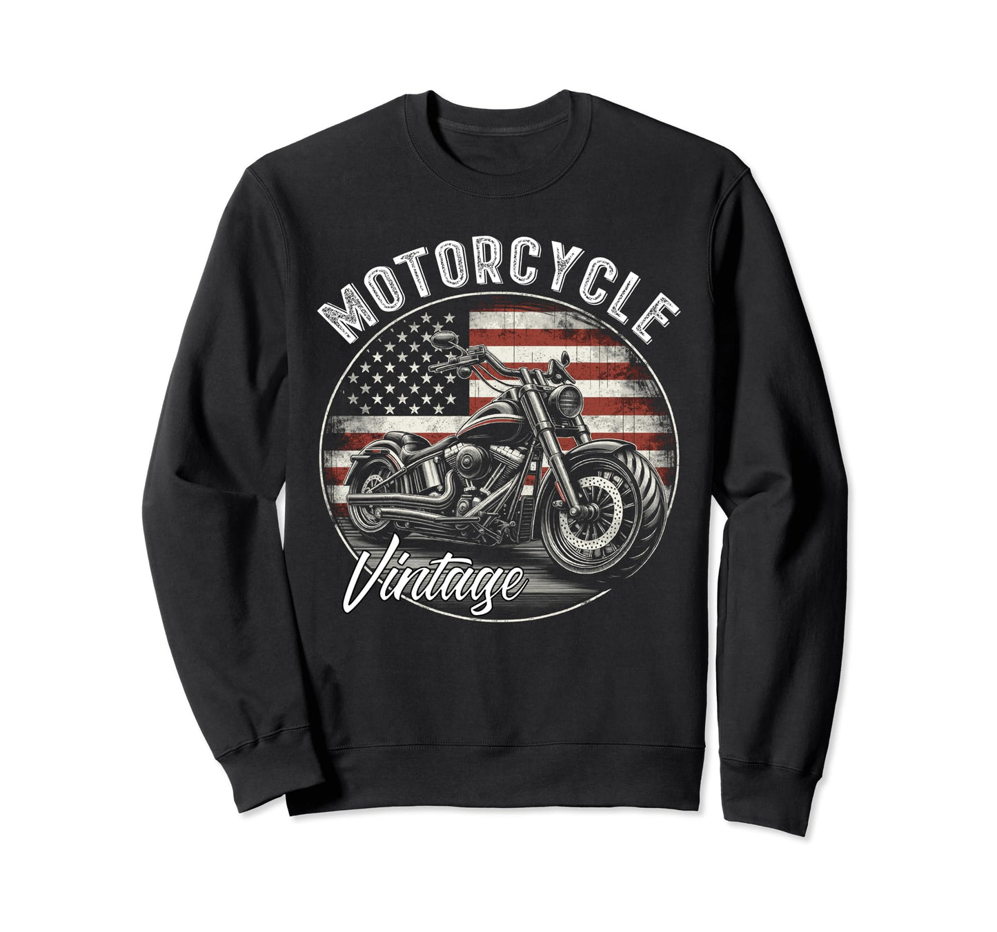 Motorcycle American Flag Motorcycle Sweatshirt - Graphic Print Unisex - T-Shirt, Sweatshirt, Hoodie