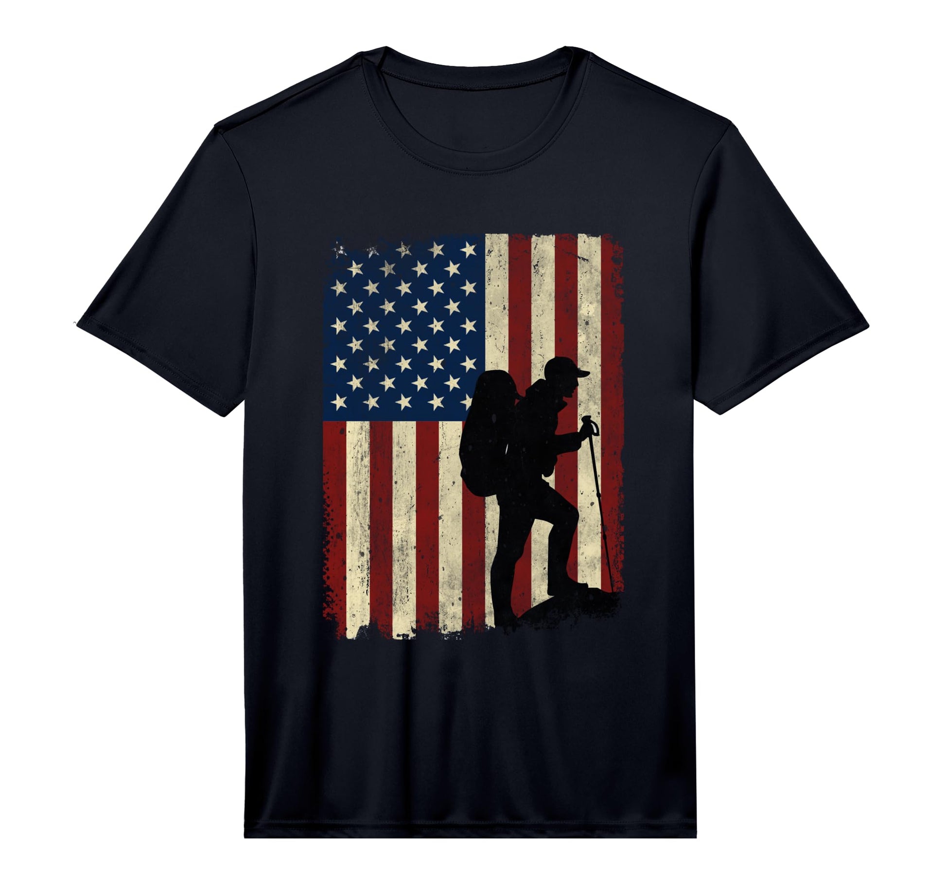 Hiking Mountains American Flag Hiking T-Shirt - Streetwear Style Unisex - T-Shirt, Sweatshirt, Hoodie