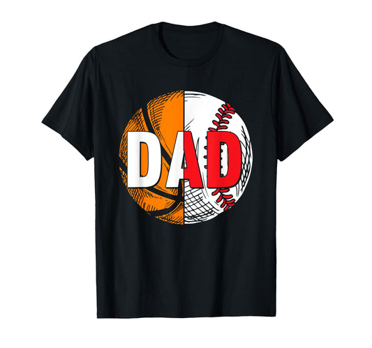 Basketball Baseball Softball Dad Hoops T-Shirt - Trendy Graphic Men Women - T-Shirt, Sweatshirt, Hoodie