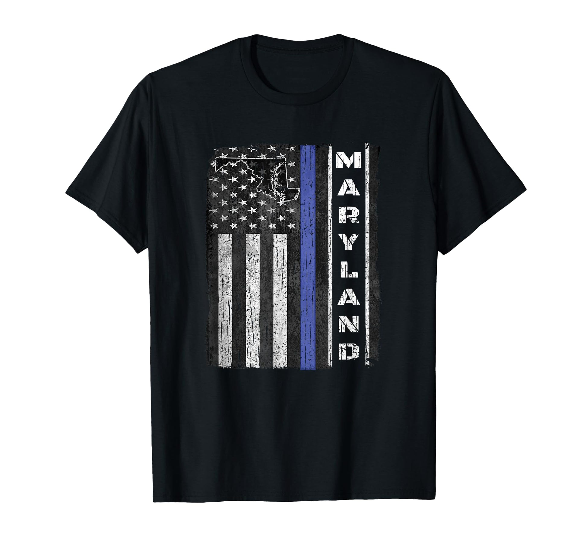 Maryland Thin Blue Line Police Week T-Shirt - Novelty Apparel for Adults - T-Shirt, Sweatshirt, Hoodie