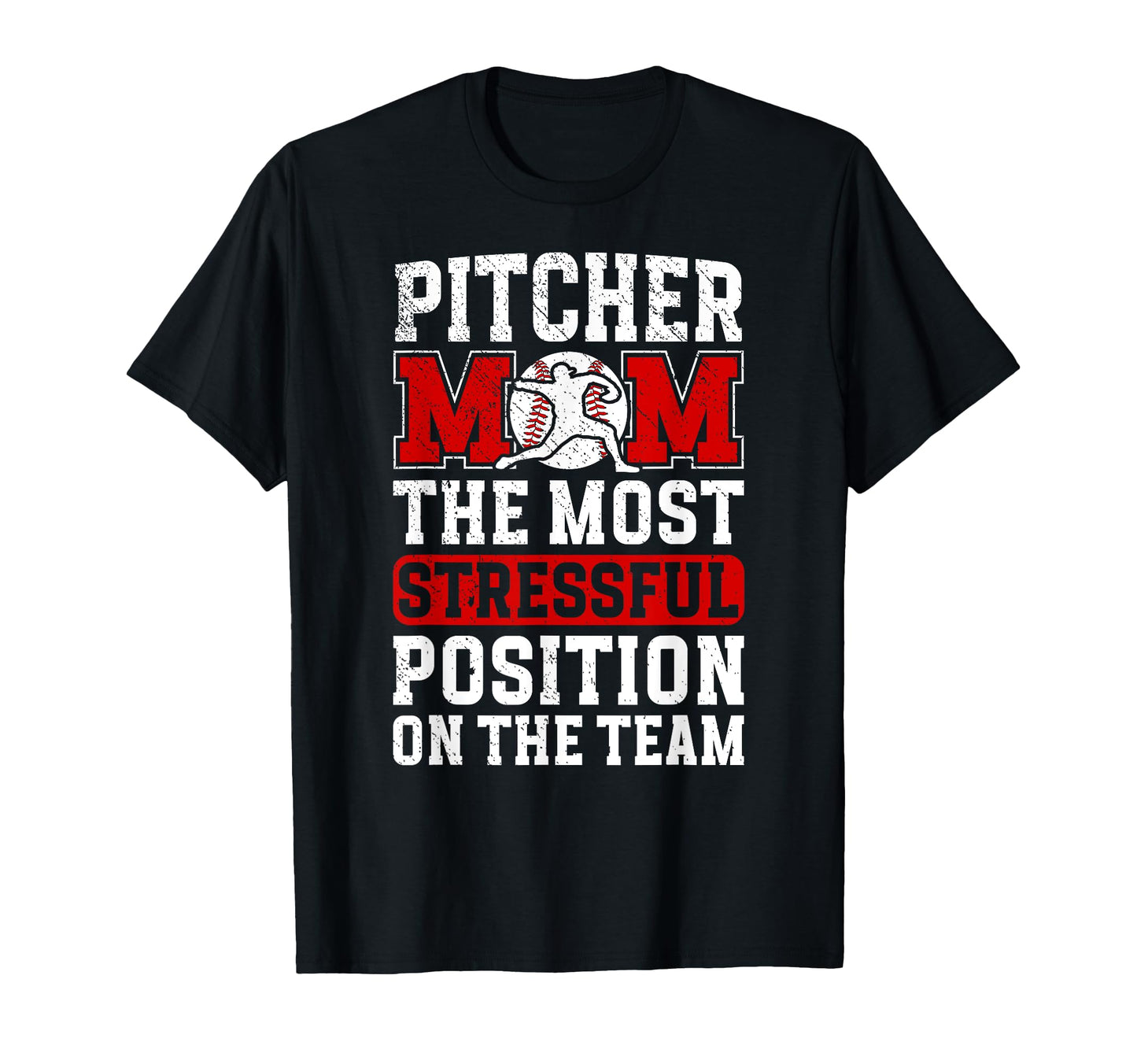 Baseball Pitcher Mom Funny Mom T-Shirt - Trendy Graphic for Adults - T-Shirt, Sweatshirt, Hoodie