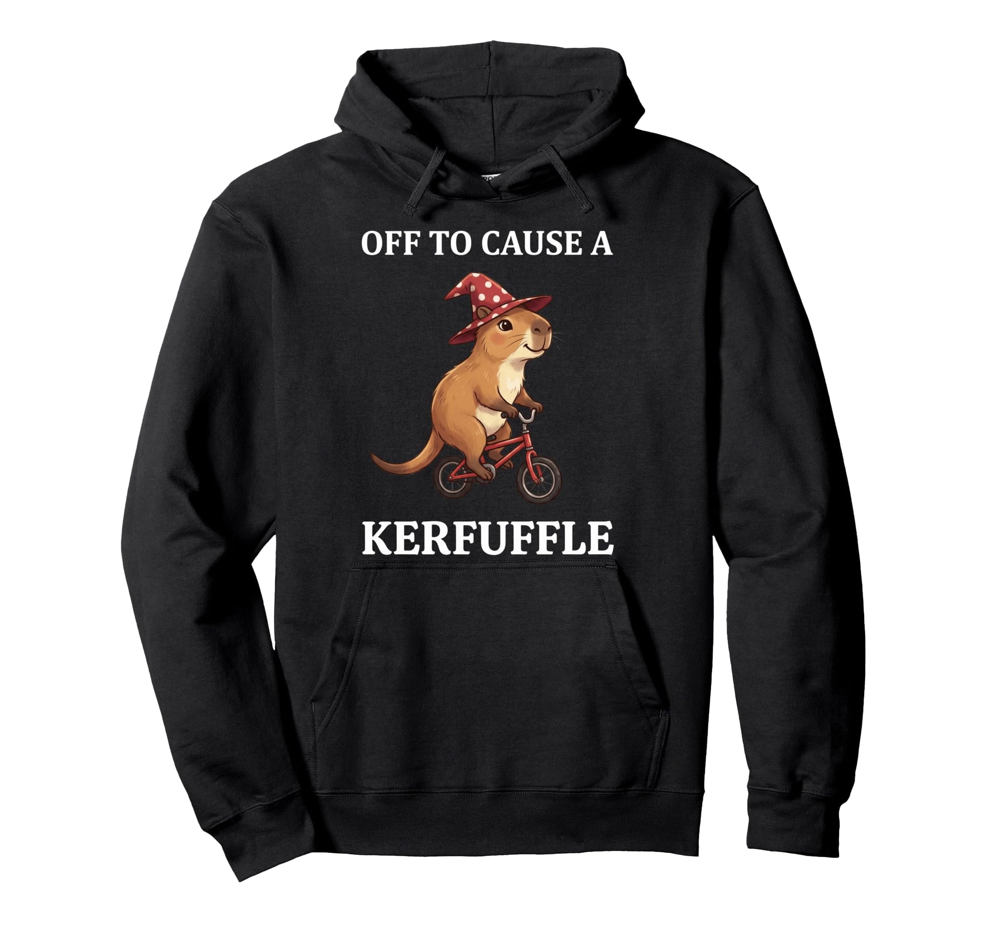 Off To Cause Kerfuffle Capybara Funny Hoodie - Custom Art Print for Adults - T-Shirt, Sweatshirt, Hoodie