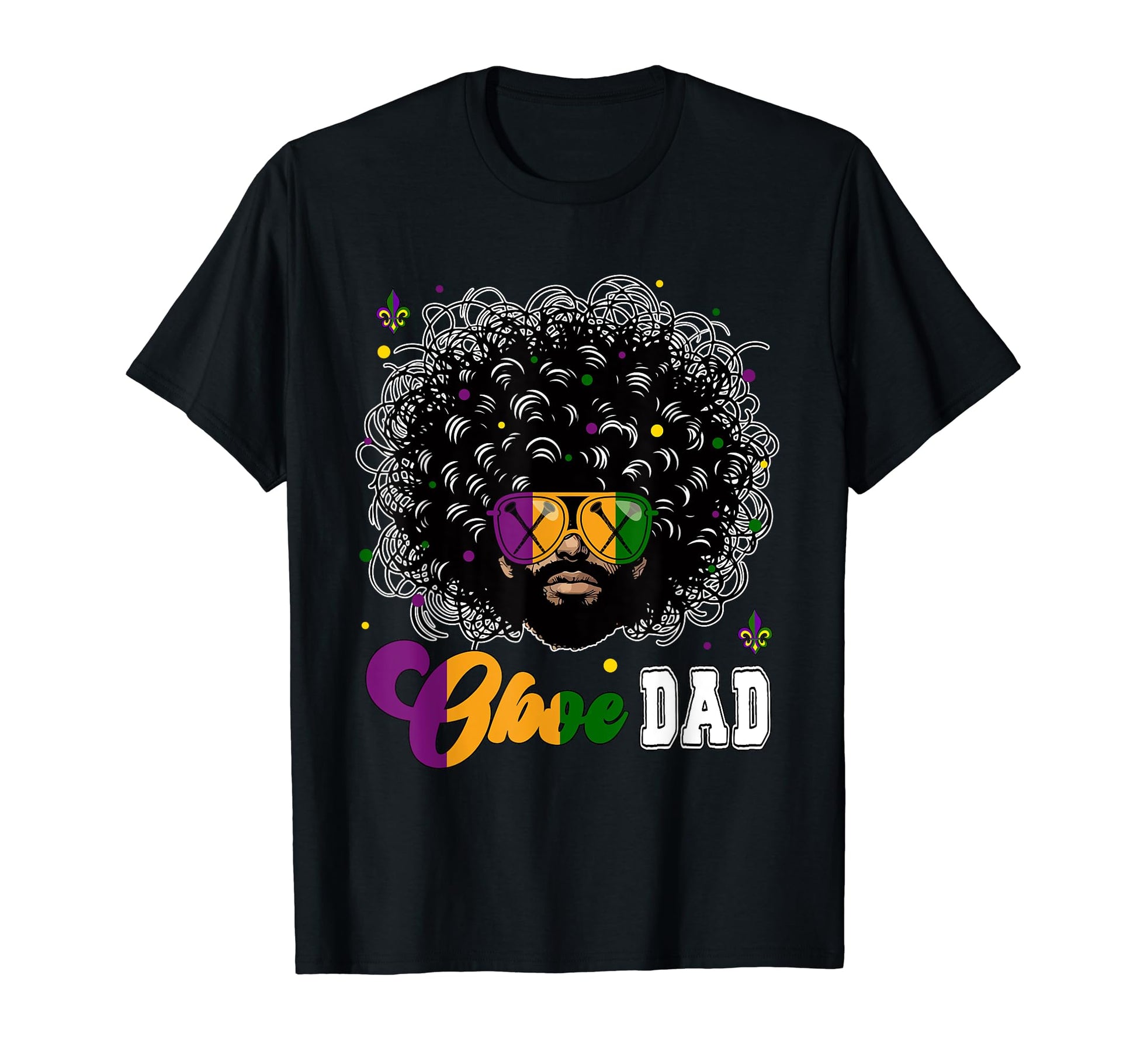Oboe Dad Mardi Gras Afro Sunglasses T-Shirt - Novelty Apparel Unisex - T-Shirt, Sweatshirt, Hoodie