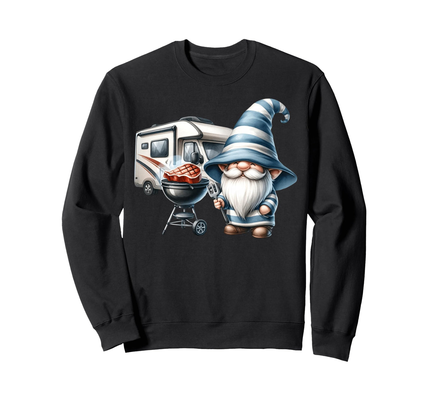 Grilling Dad Funny Camping Gnome Sweatshirt - Fun Novelty Design Unisex - T-Shirt, Sweatshirt, Hoodie