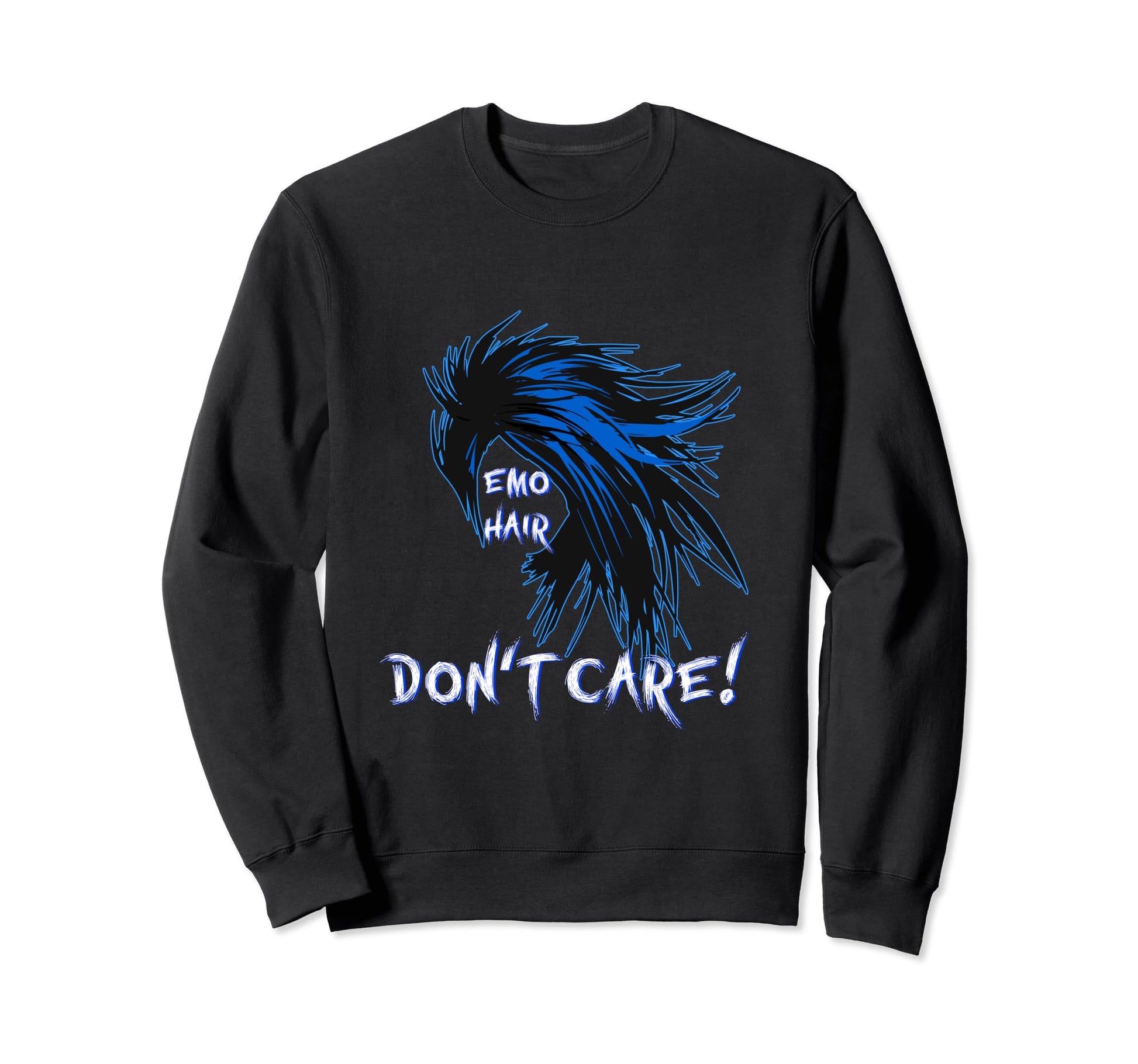 1990S 2000S Pop Emo Hair Dont Care Sweatshirt - Novelty Apparel for Adults - T-Shirt, Sweatshirt, Hoodie