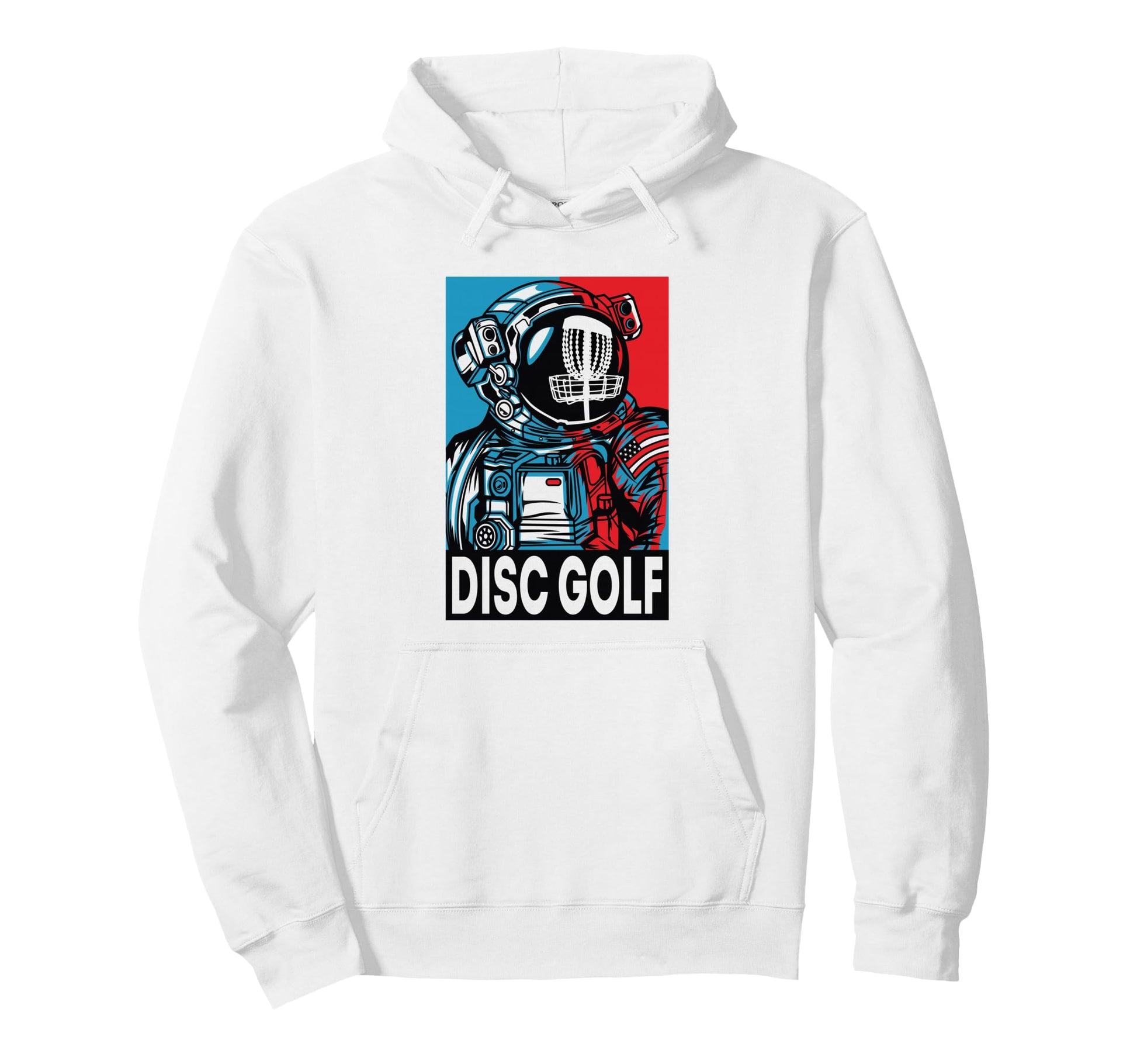Astronaut Disc Golf Basket Playing Moon Hoodie - Graphic Print Unisex - T-Shirt, Sweatshirt, Hoodie