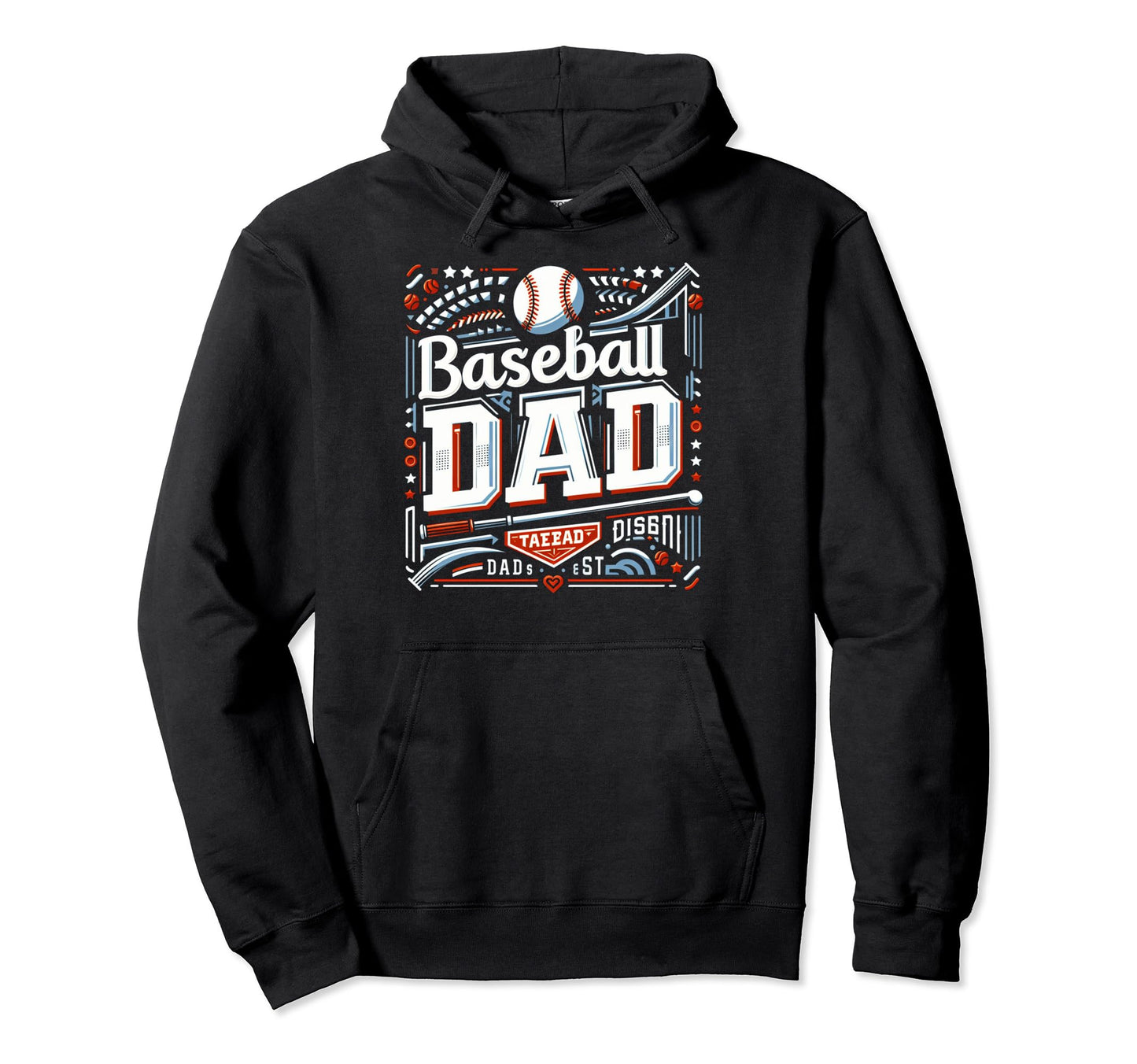 Baseball Dad Fathers Day Hoodie - Minimalist Print Men Women - T-Shirt, Sweatshirt, Hoodie