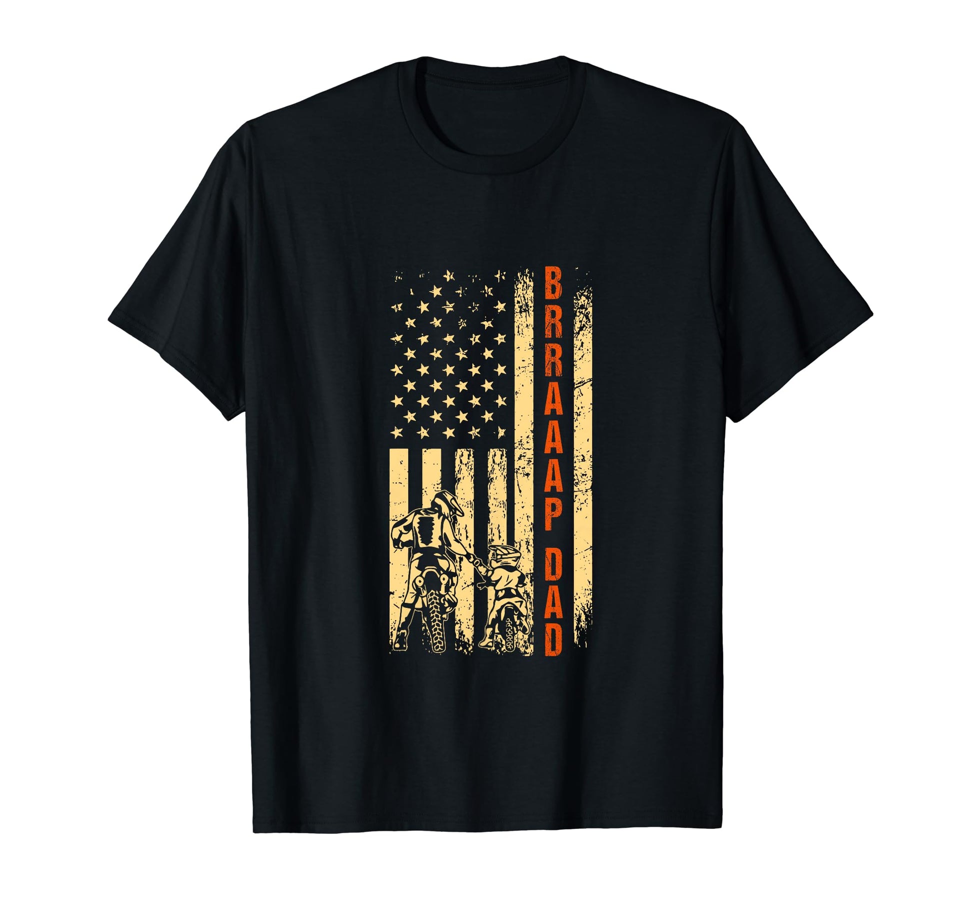 Brraaap Dad American Flag Dirt Bike T-Shirt - Trendy Graphic Unisex - T-Shirt, Sweatshirt, Hoodie