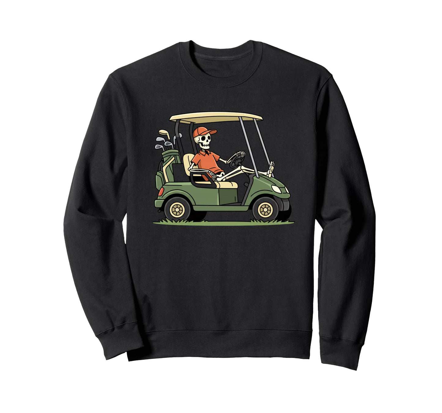 Dad Golf Cart Skeleton Funny Golf Dad Sweatshirt - Graphic Print Men Women - T-Shirt, Sweatshirt, Hoodie