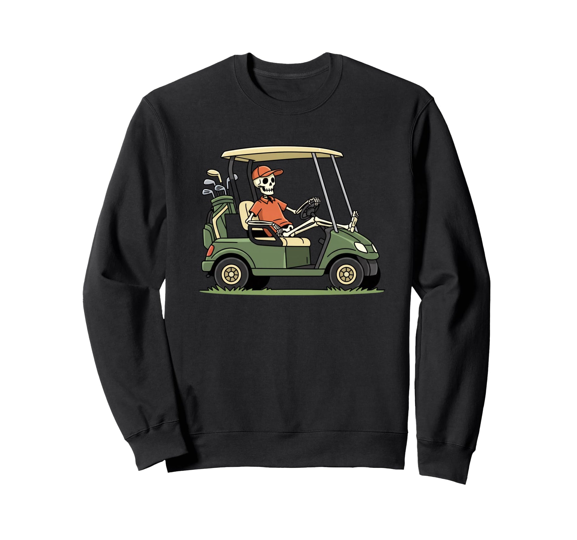 Dad Golf Cart Skeleton Funny Golf Dad Sweatshirt - Graphic Print Men Women - T-Shirt, Sweatshirt, Hoodie