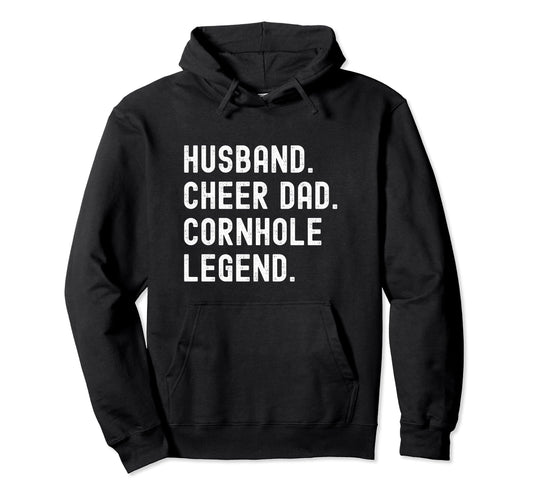Cheer Dad Cheerleading Husband Cornhole Hoodie - Aesthetic Graphic Unisex - T-Shirt, Sweatshirt, Hoodie