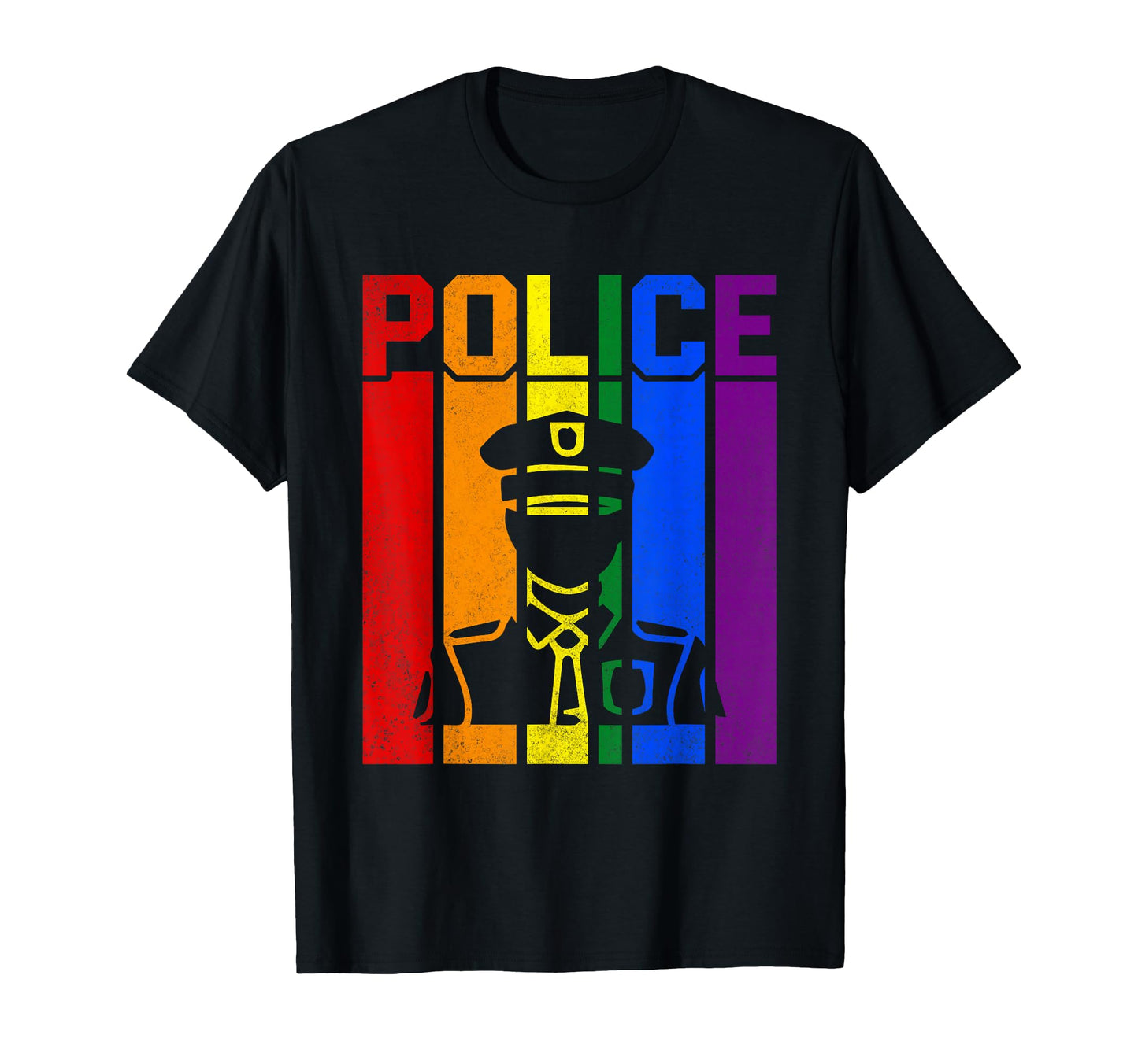 Colorful Police Flag Police Officers T-Shirt - Novelty Apparel Men Women - T-Shirt, Sweatshirt, Hoodie