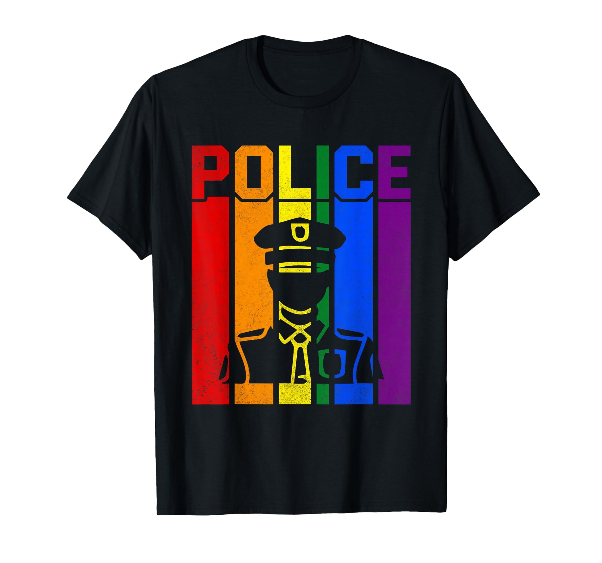 Colorful Police Flag Police Officers T-Shirt - Novelty Apparel Men Women - T-Shirt, Sweatshirt, Hoodie
