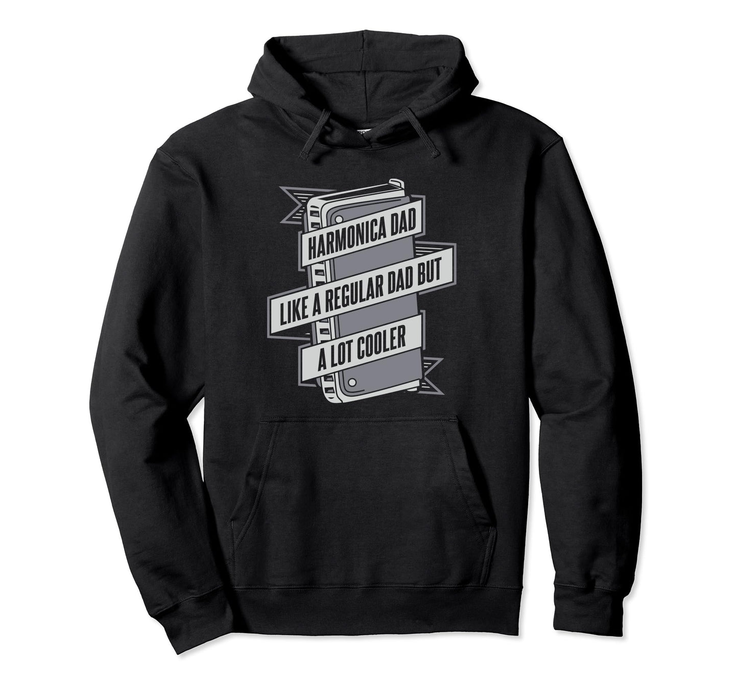 Harmonica Dad Like Regular Dad But Hoodie - Minimalist Print for Adults - T-Shirt, Sweatshirt, Hoodie