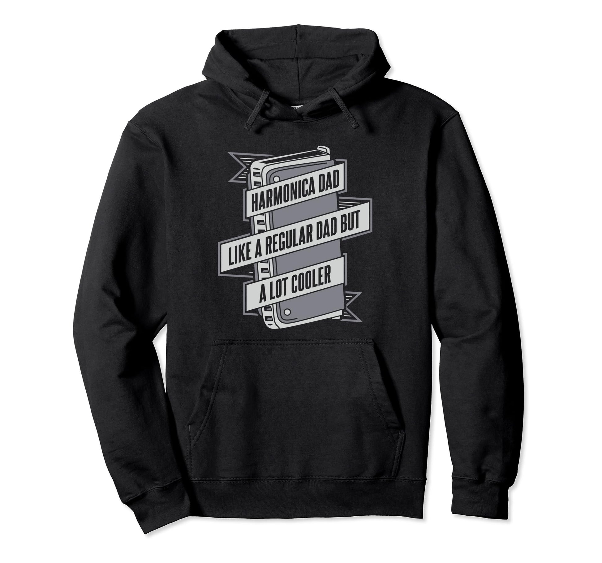Harmonica Dad Like Regular Dad But Hoodie - Minimalist Print for Adults - T-Shirt, Sweatshirt, Hoodie