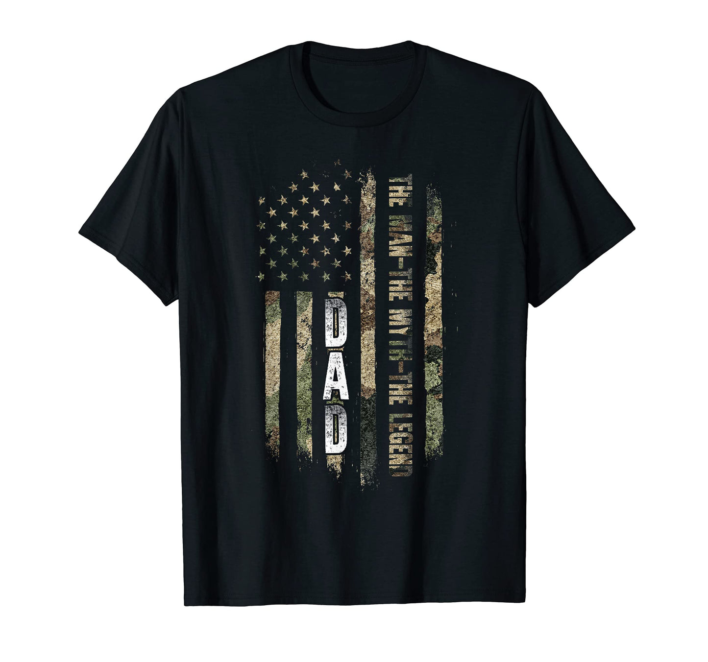 Dad Myth Legend Us Camo Flag Fathers Day T-Shirt - Custom Art Print Unisex - T-Shirt, Sweatshirt, Hoodie