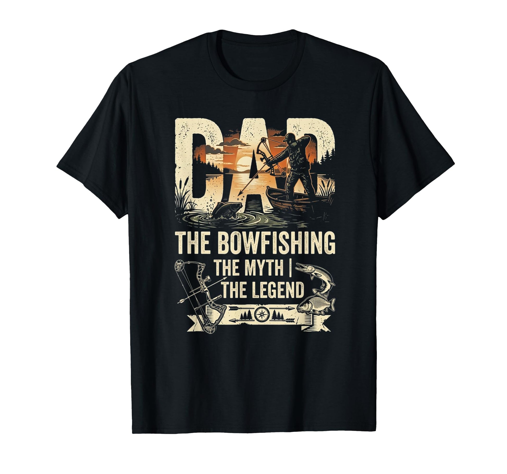Dad Bowfishing Myth Legend Great Funny T-Shirt - Graphic Print for Adults - T-Shirt, Sweatshirt, Hoodie