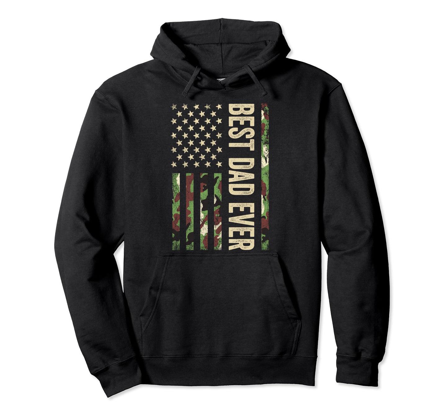 Best Dad Ever American Military Hoodie - Custom Art Print Men Women - T-Shirt, Sweatshirt, Hoodie