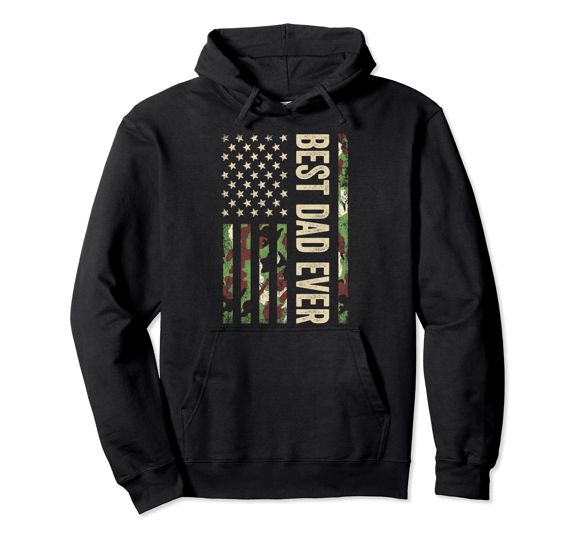 Best Dad Ever American Military Hoodie - Custom Art Print Men Women - T-Shirt, Sweatshirt, Hoodie