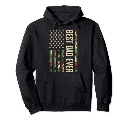 Best Dad Ever American Military Hoodie - Custom Art Print Men Women - T-Shirt, Sweatshirt, Hoodie