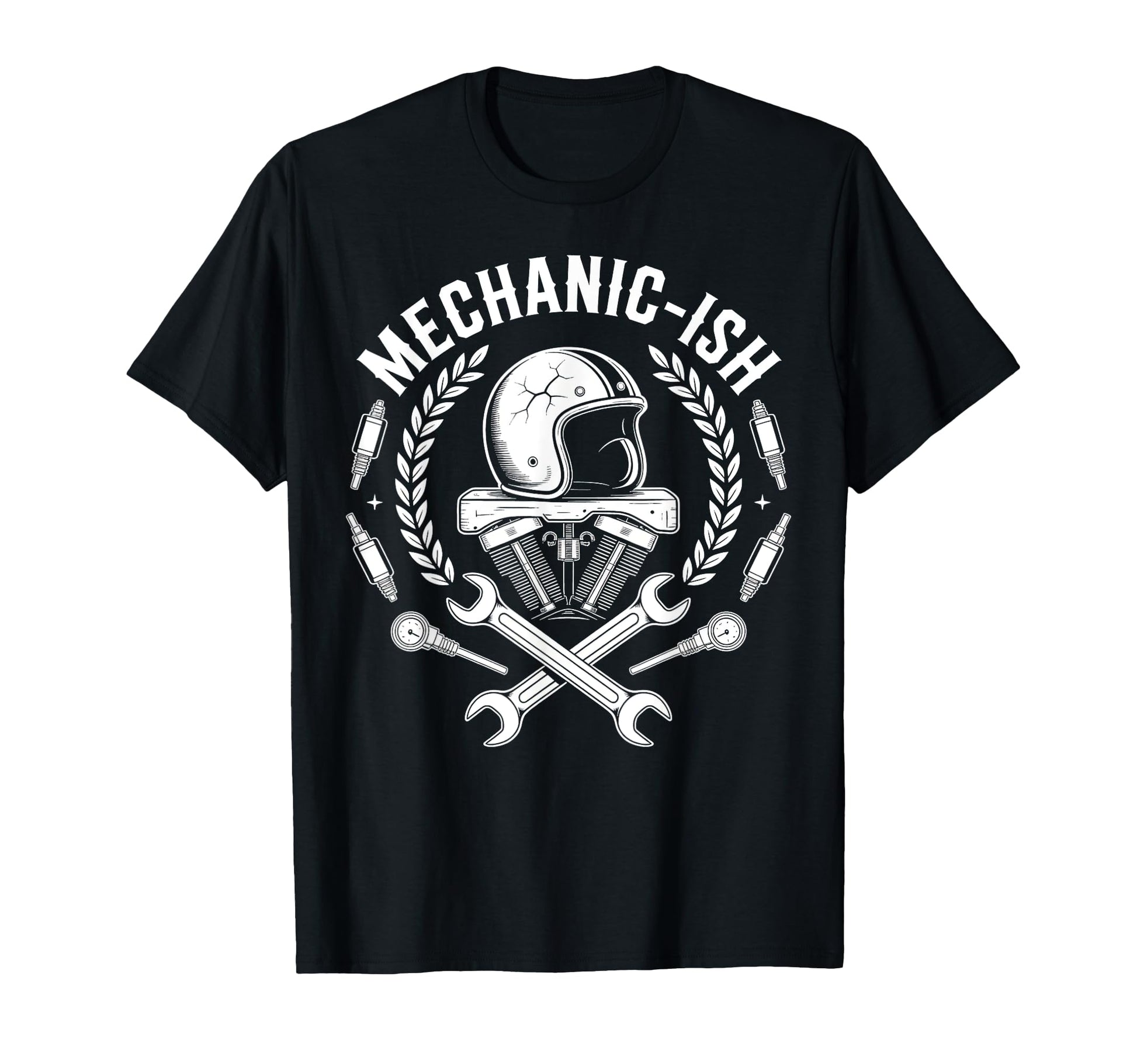 Mechanic Ish Motorcycle Grandpa Dad T-Shirt - Custom Art Print Men Women - T-Shirt, Sweatshirt, Hoodie