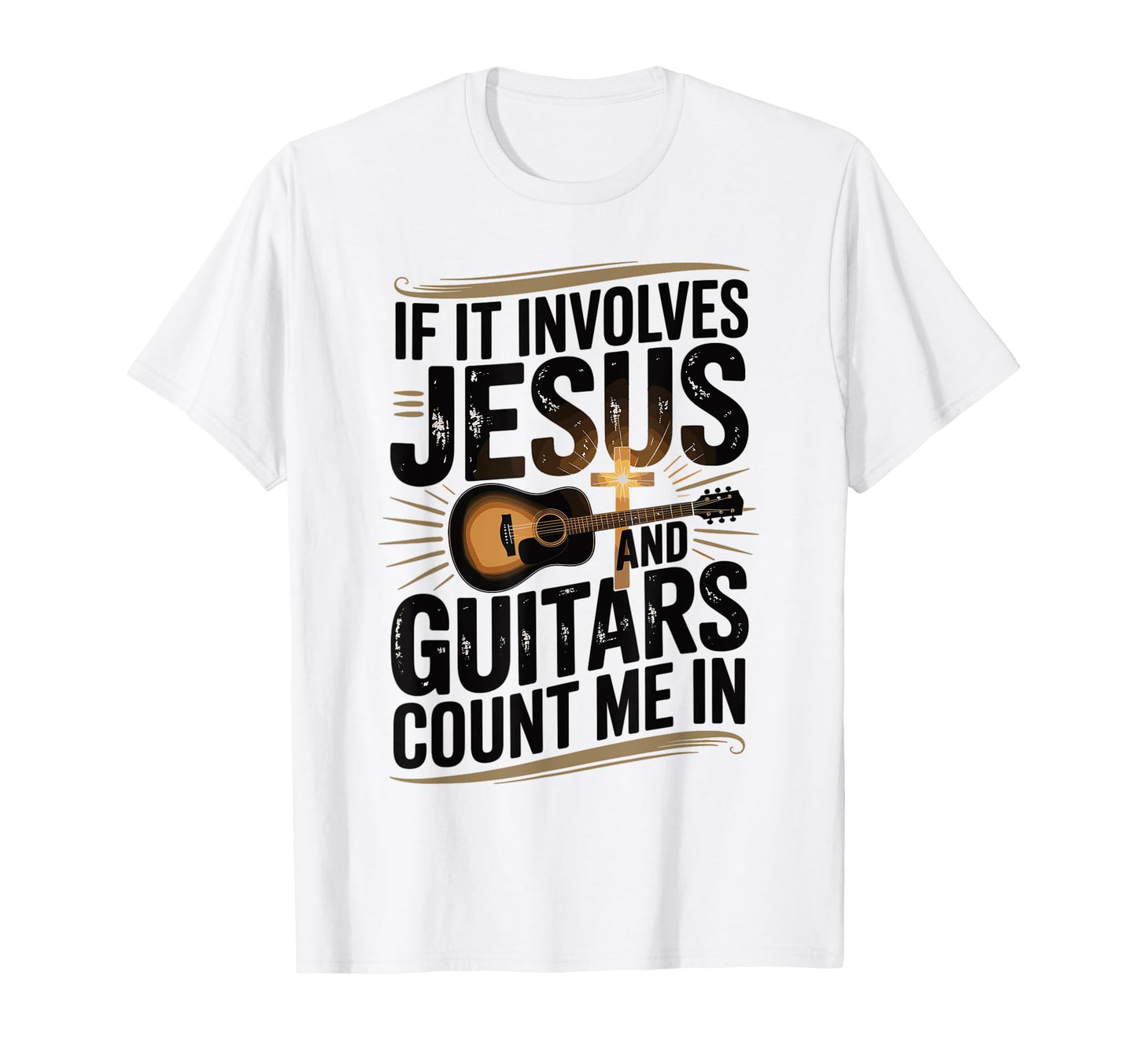 If It Involves Jesus And Guitars T-Shirt - Unique Graphic for Adults - T-Shirt, Sweatshirt, Hoodie