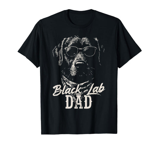 Black Lab Dad Hunting Dog Marsh Scene T-Shirt - Fun Novelty Design Unisex - T-Shirt, Sweatshirt, Hoodie