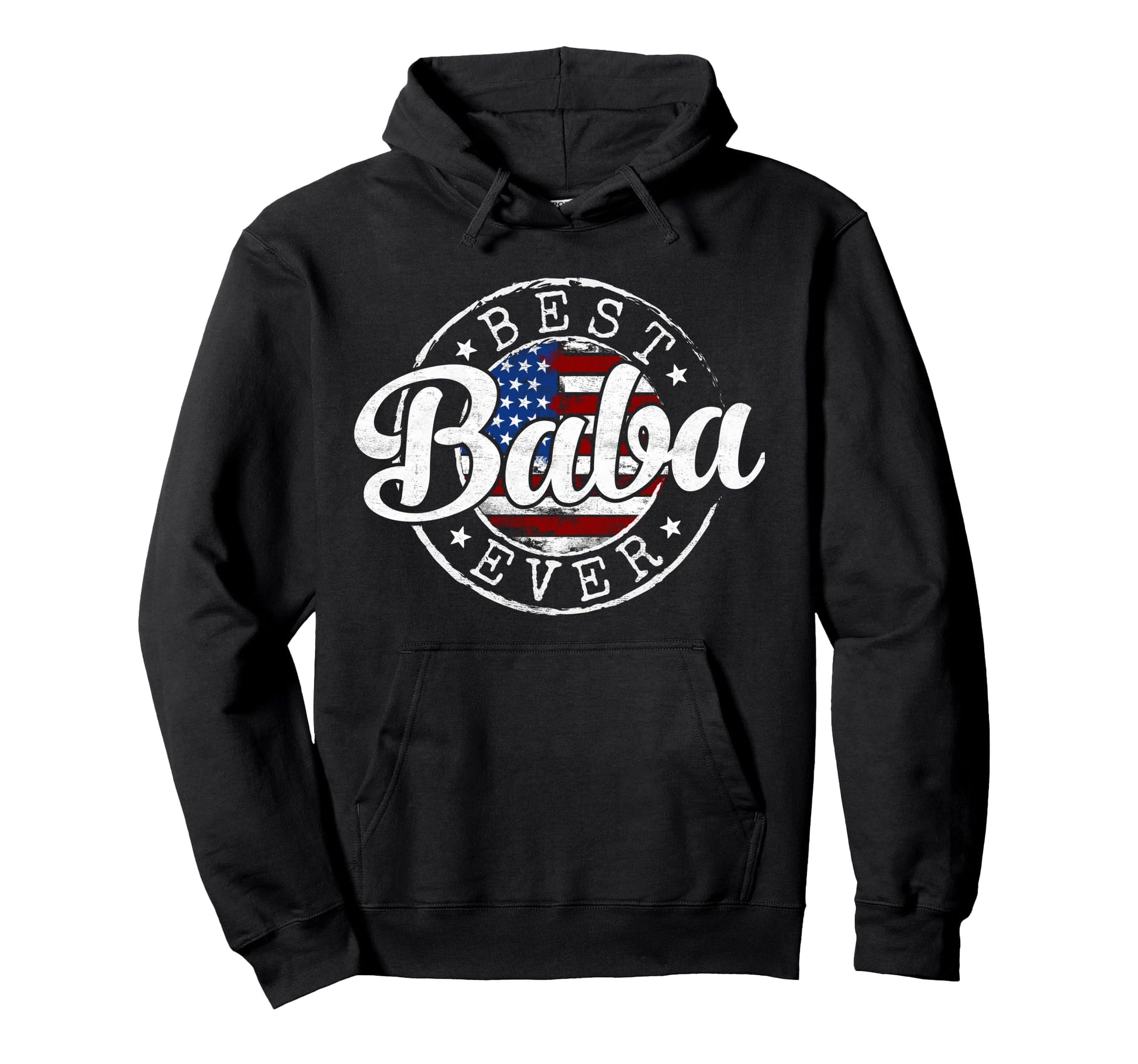 Best Baba Ever Usa Flag Stamp Hoodie - Casual Everyday Wear for Adults - T-Shirt, Sweatshirt, Hoodie