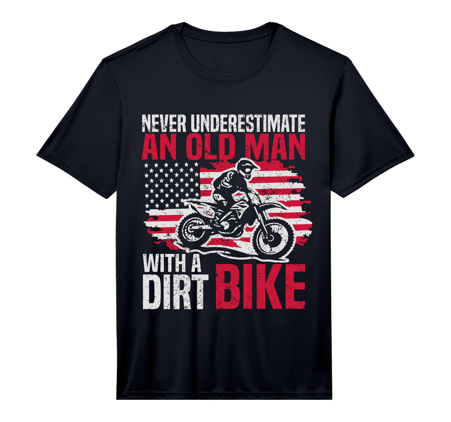 Mens Never Underestimate Old Dirt Bike T-Shirt - Unique Graphic Unisex - T-Shirt, Sweatshirt, Hoodie