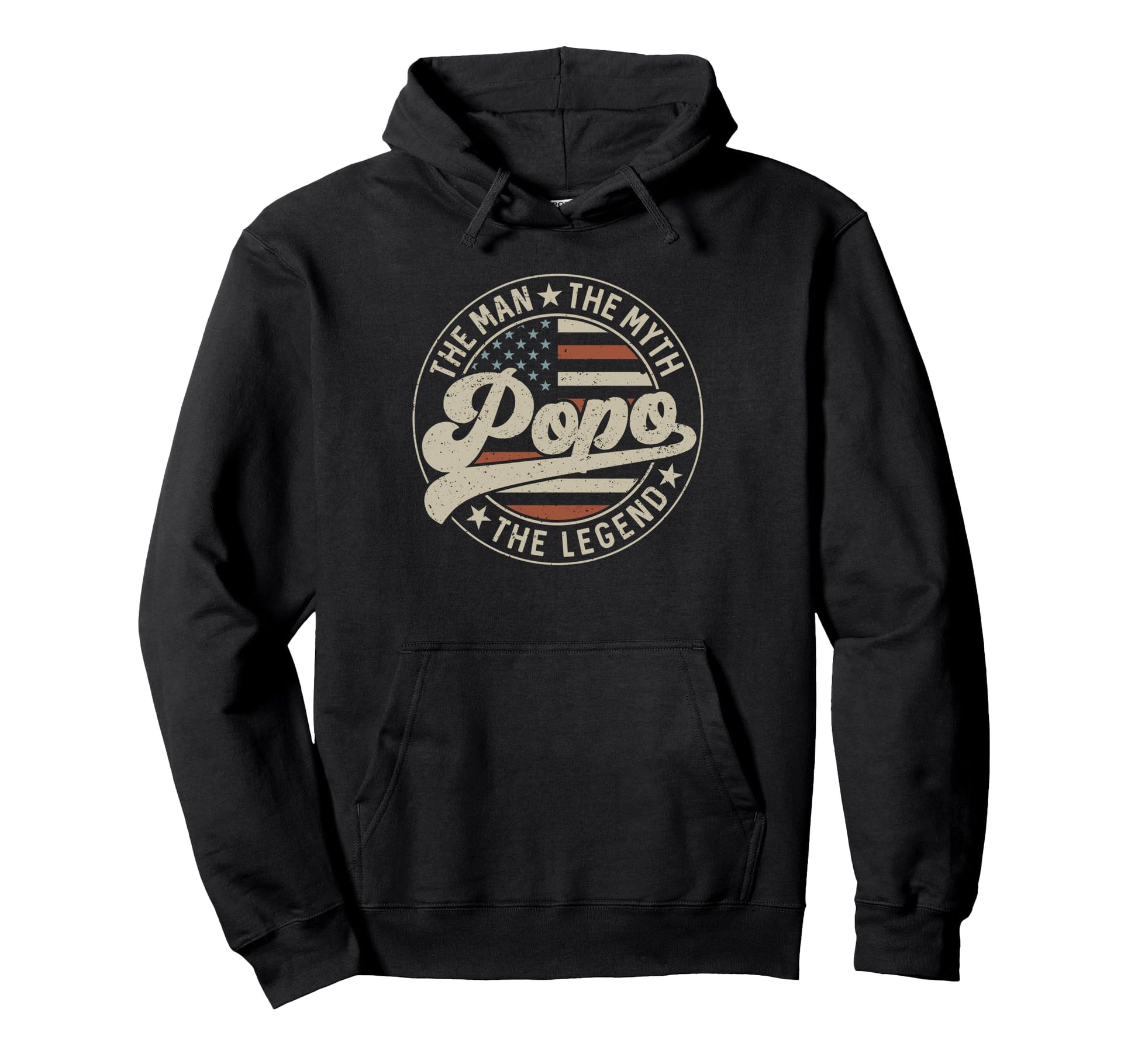Popo Myth Legend Us Flag Fathers Day Hoodie - Novelty Apparel Unisex - T-Shirt, Sweatshirt, Hoodie