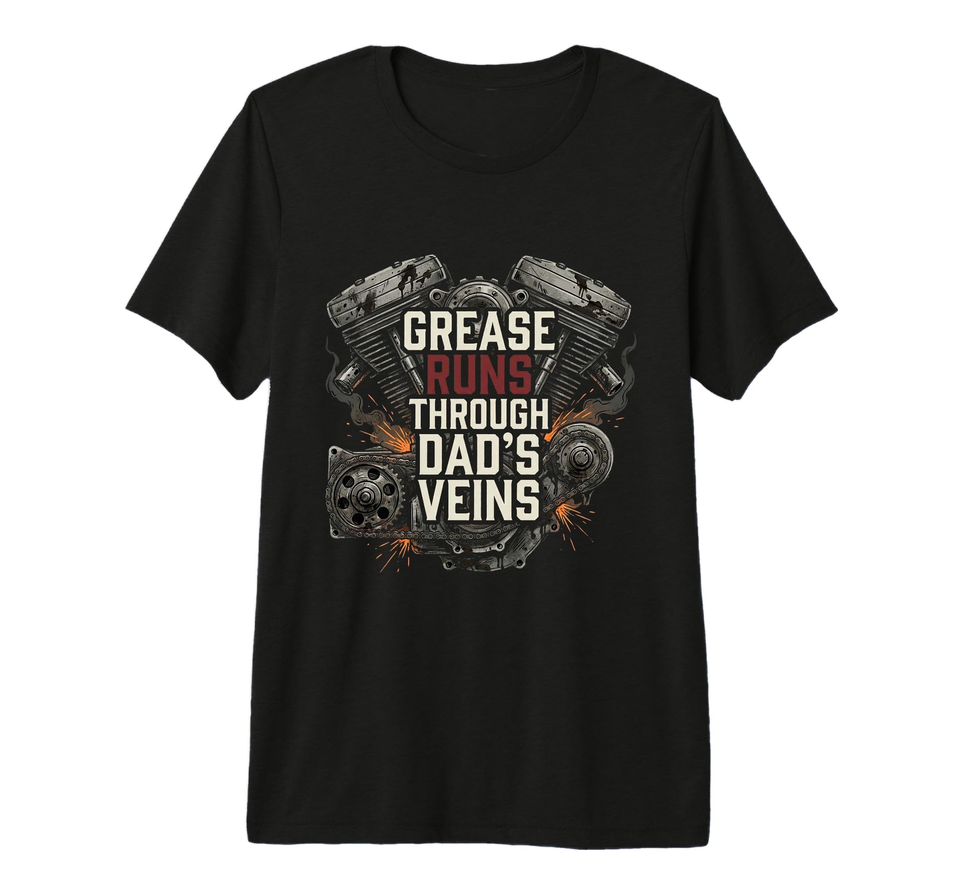 Mens Garage Motorcycle Papa Rider Biker T-Shirt - Custom Art Print Unisex - T-Shirt, Sweatshirt, Hoodie