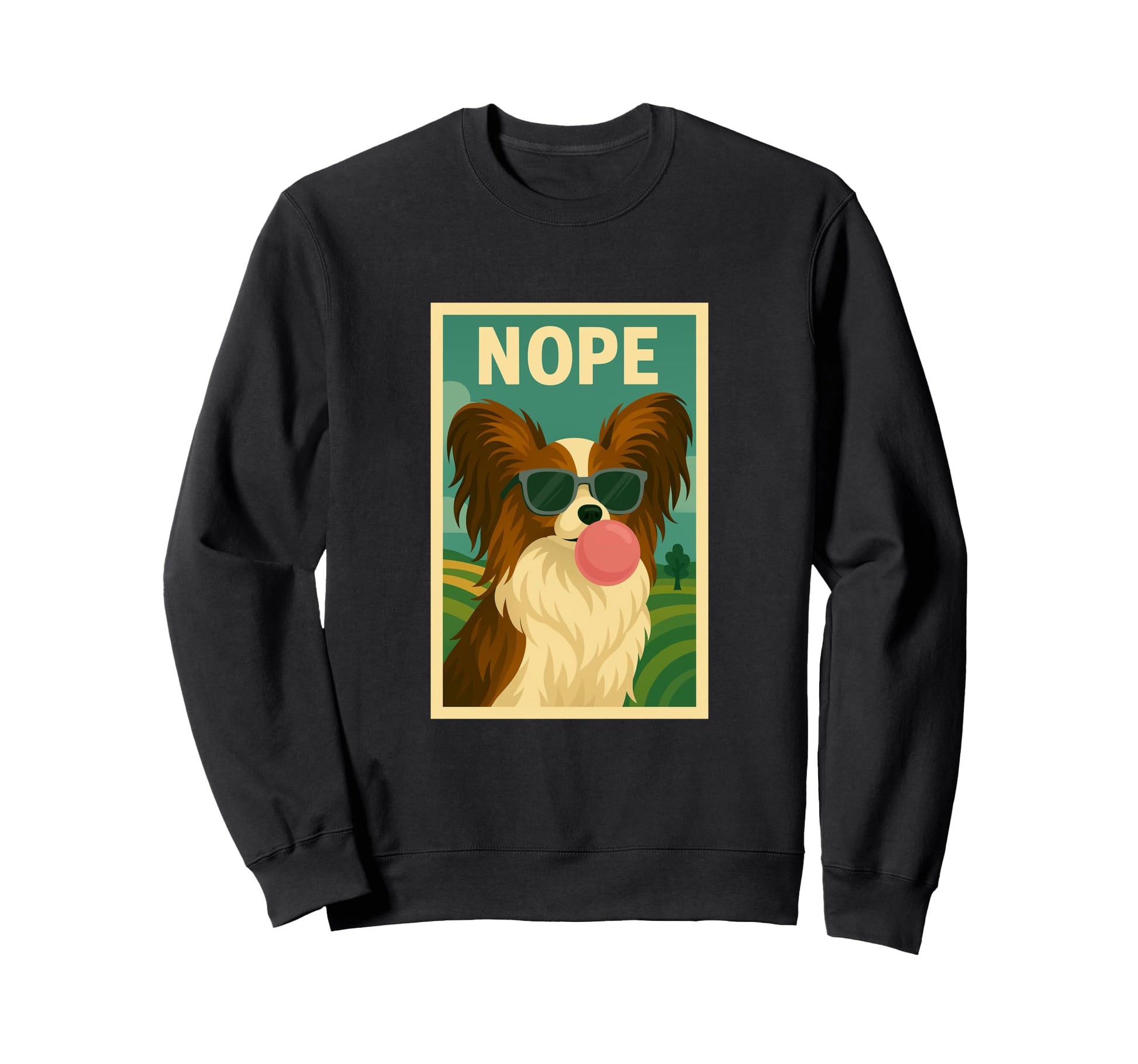 Papillon Nope Chewing Gum Bubble Pop Sweatshirt - Minimalist Print Unisex - T-Shirt, Sweatshirt, Hoodie