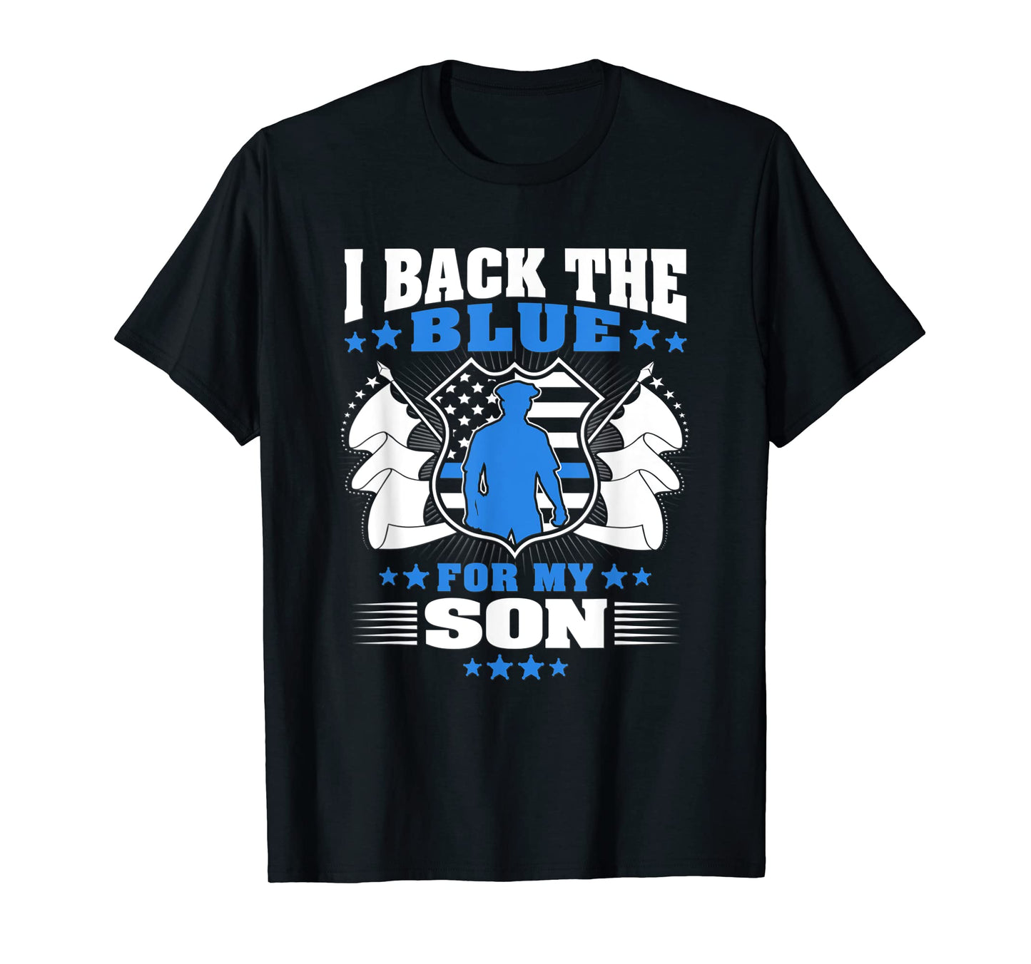 I Back Blue My Son Proud Police Mom Dad T-Shirt - Minimalist Print Unisex - T-Shirt, Sweatshirt, Hoodie