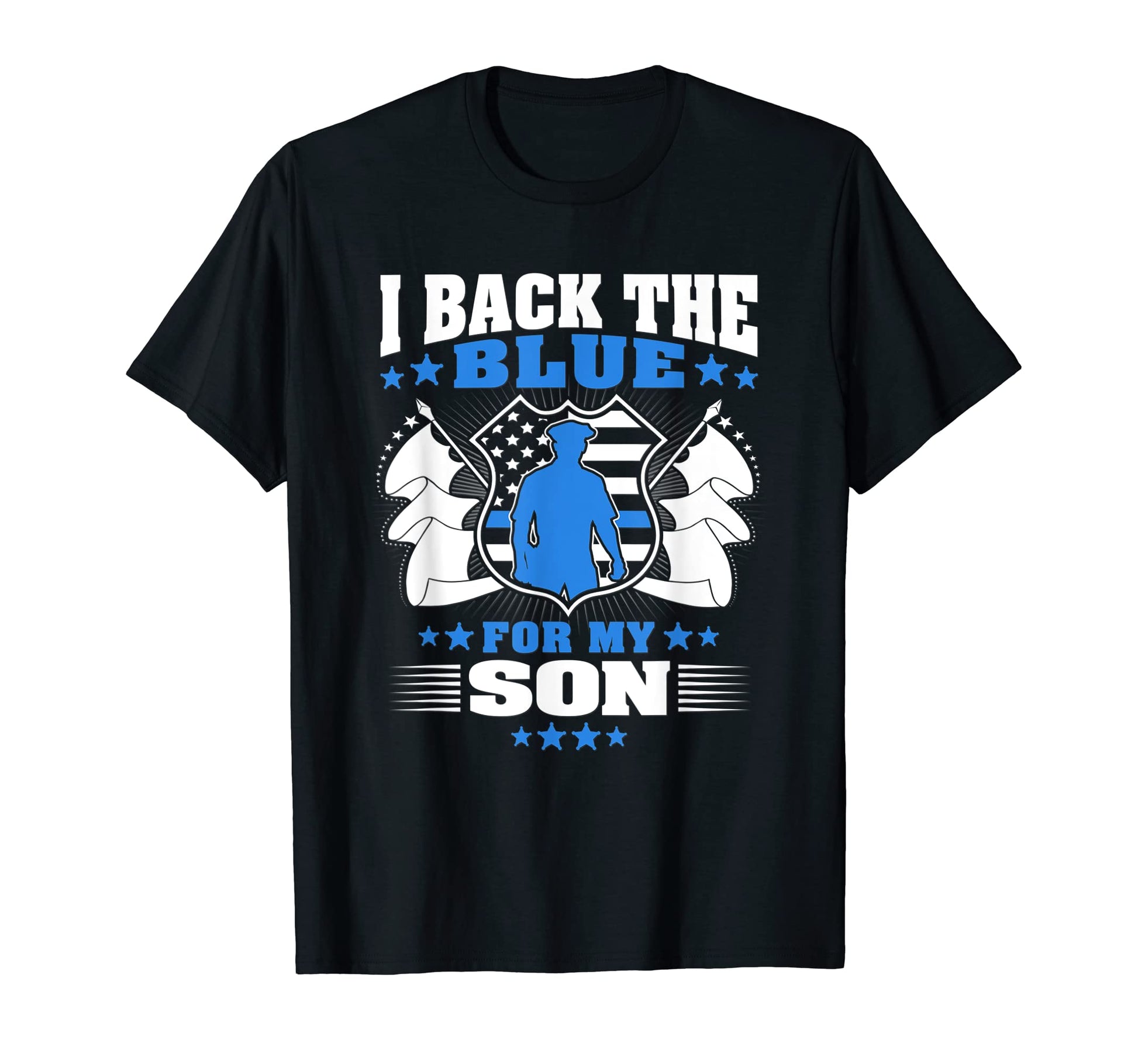 I Back Blue My Son Proud Police Mom Dad T-Shirt - Minimalist Print Unisex - T-Shirt, Sweatshirt, Hoodie
