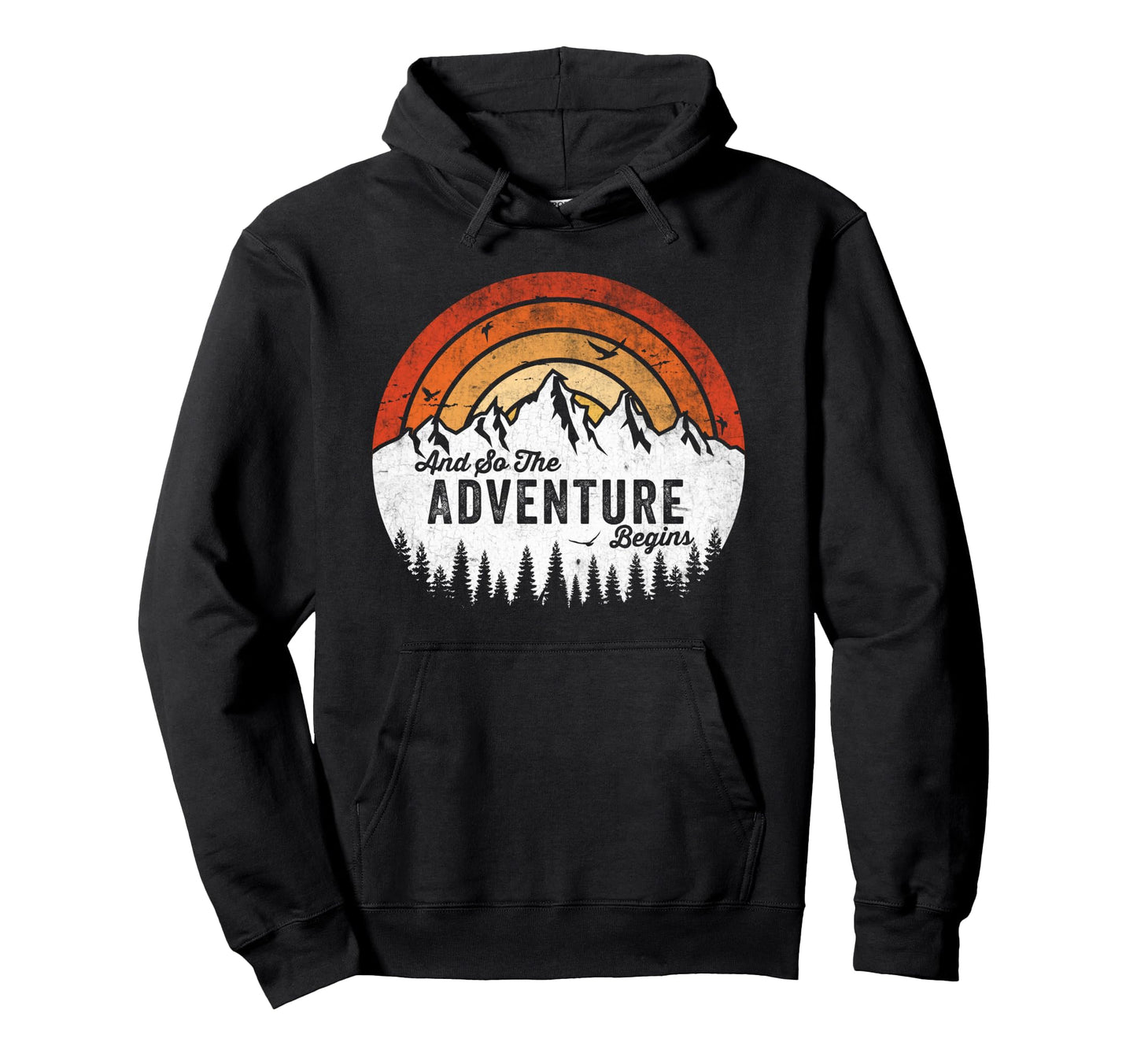 Adventure Begins Camping Family Hoodie - Casual Everyday Wear Men Women - T-Shirt, Sweatshirt, Hoodie