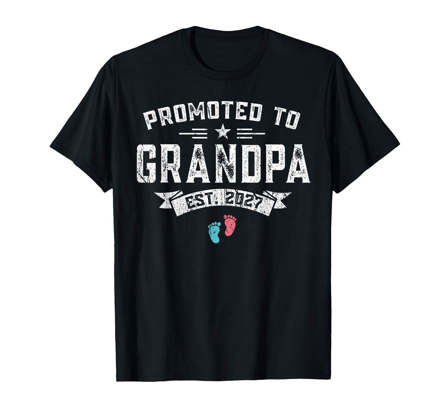 Promoted To Grandpa Est 2027 New Dad T-Shirt - Minimalist Print for Adults - T-Shirt, Sweatshirt, Hoodie