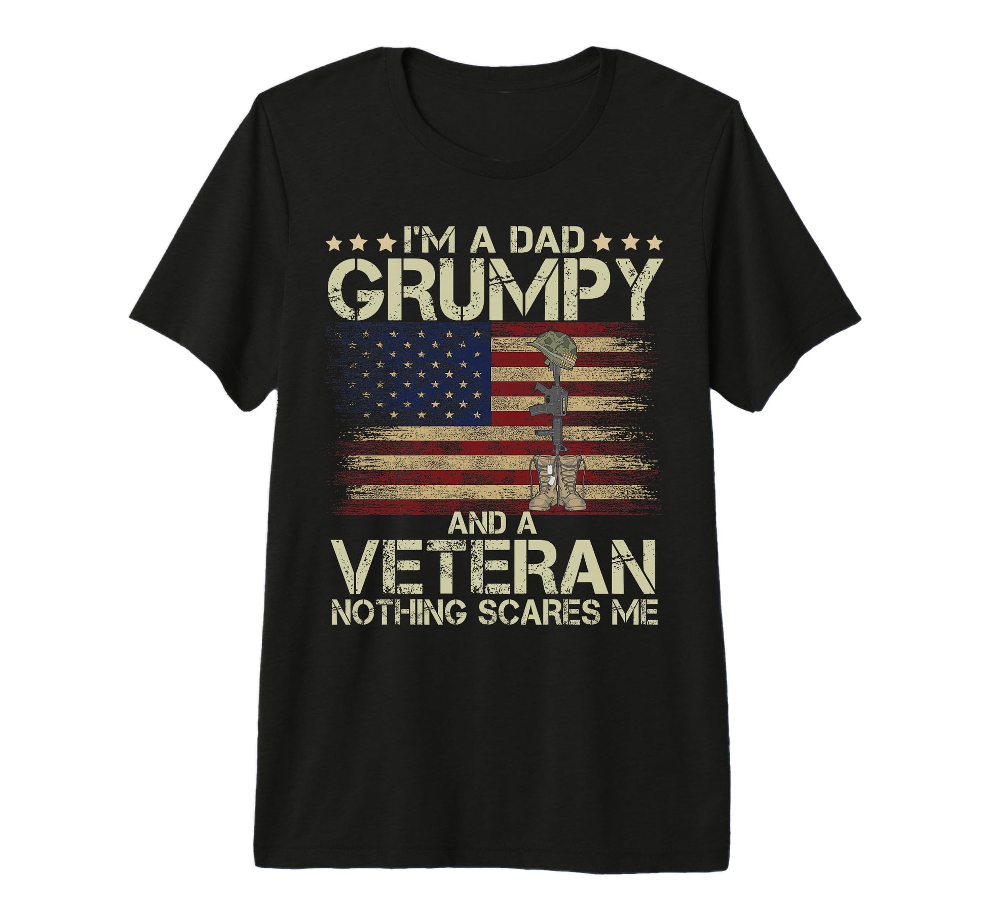 Mens Dad Grumpy And Veteran Nothing T-Shirt - Novelty Apparel for Adults - T-Shirt, Sweatshirt, Hoodie