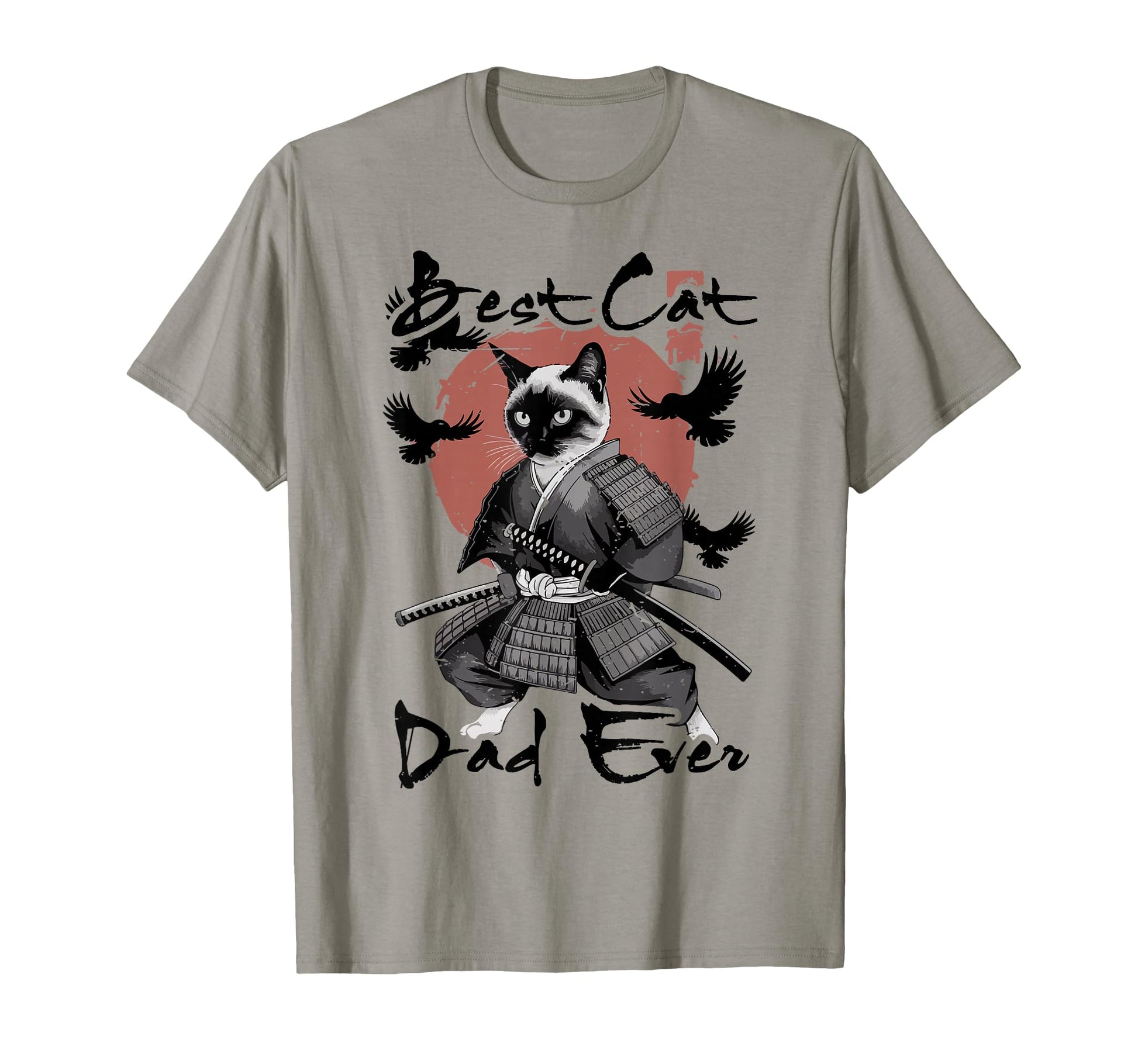 Best Cat Dad Ever Siamese Samurai T-Shirt - Custom Art Print Men Women - T-Shirt, Sweatshirt, Hoodie