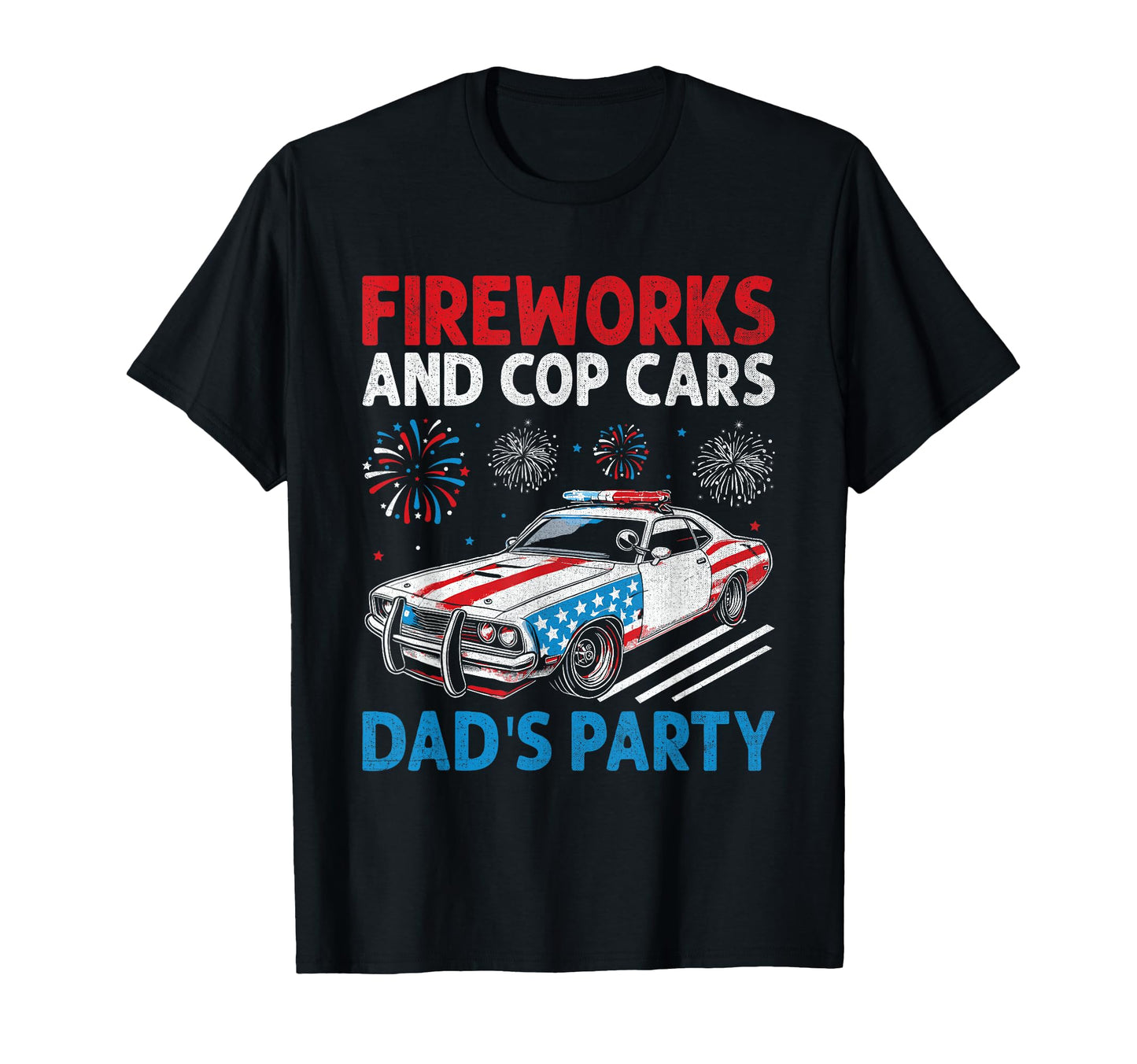 Funny Police Dad 4Th July American Flag T-Shirt - Custom Art Print Unisex - T-Shirt, Sweatshirt, Hoodie