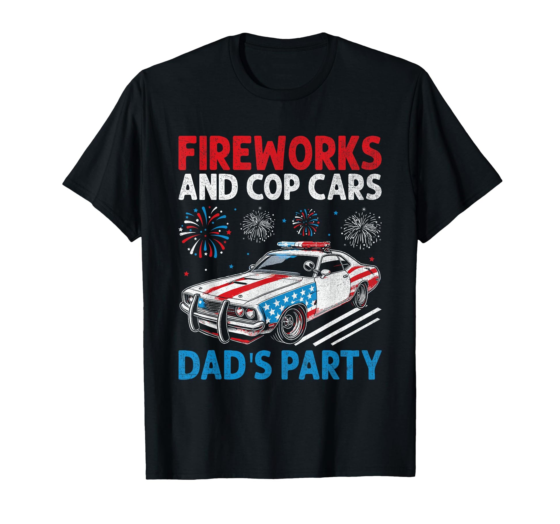 Funny Police Dad 4Th July American Flag T-Shirt - Custom Art Print Unisex - T-Shirt, Sweatshirt, Hoodie
