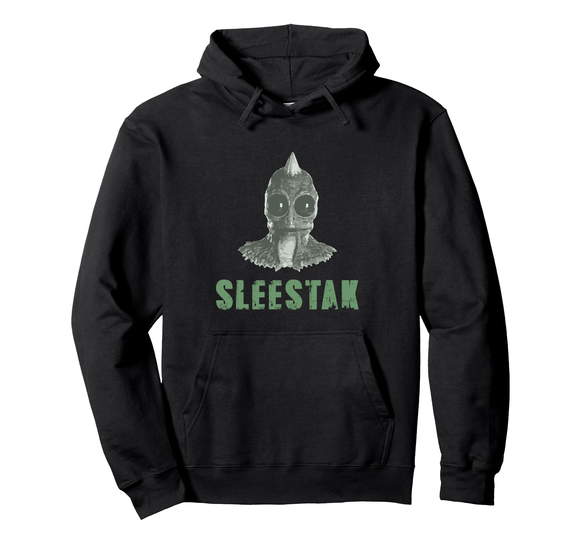 Sleestak Distressed Stylized Hoodie - Novelty Apparel Unisex - T-Shirt, Sweatshirt, Hoodie