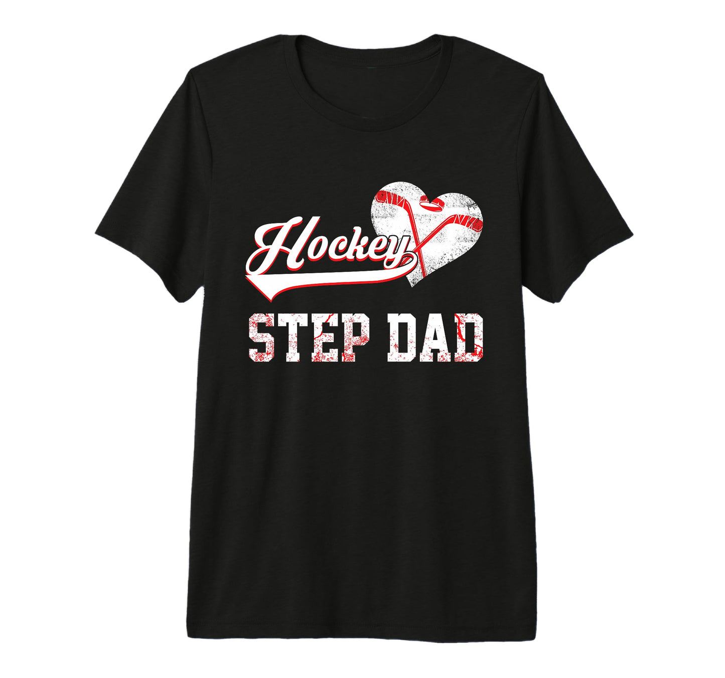 Ice Hockey Step Dad Family Hockey T-Shirt - Unique Graphic Men Women - T-Shirt, Sweatshirt, Hoodie